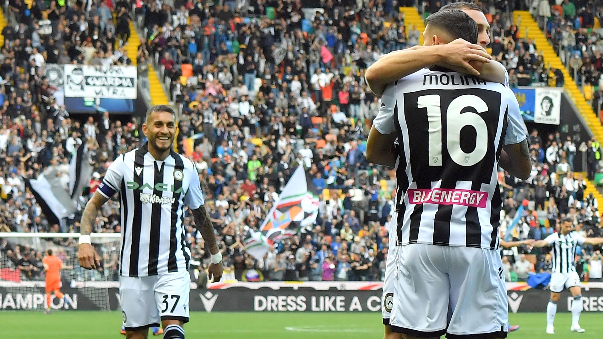 Udinese celebrating Empoli Serie A