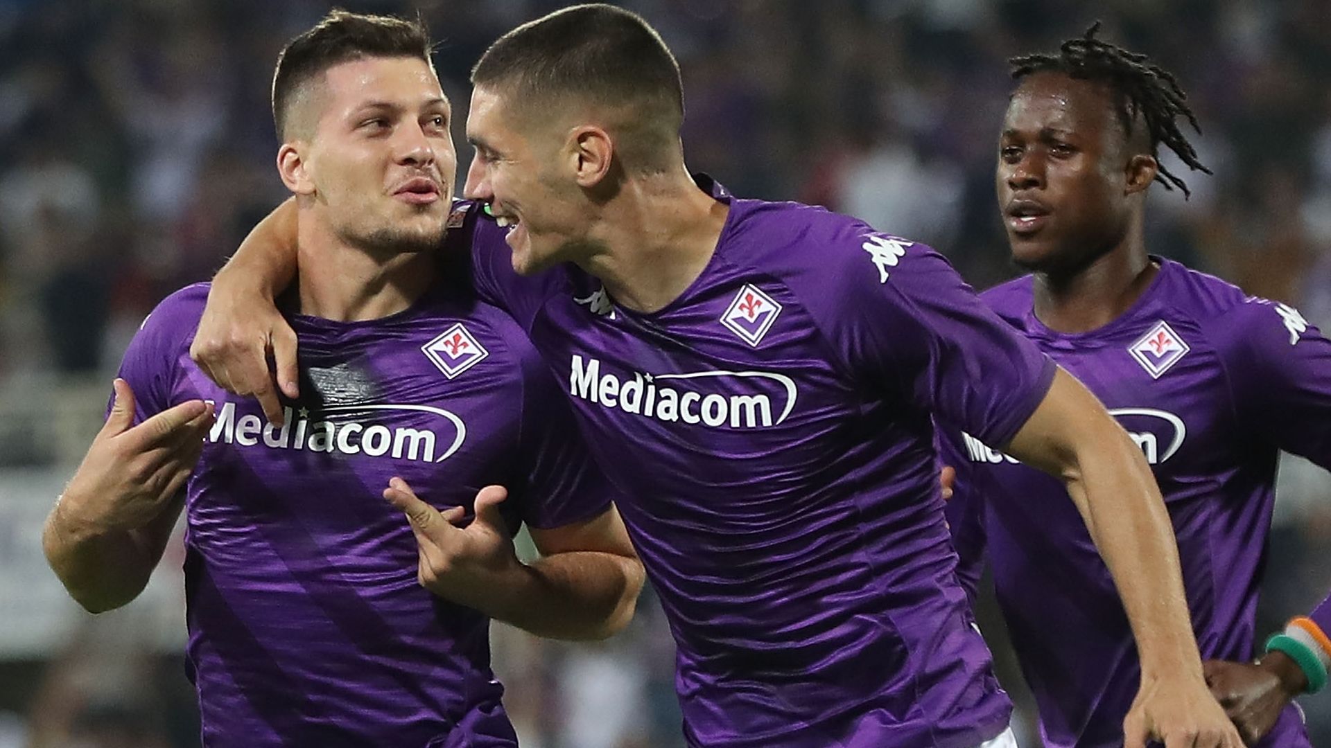 Jovic celebrating Hearts Fiorentina Conference League