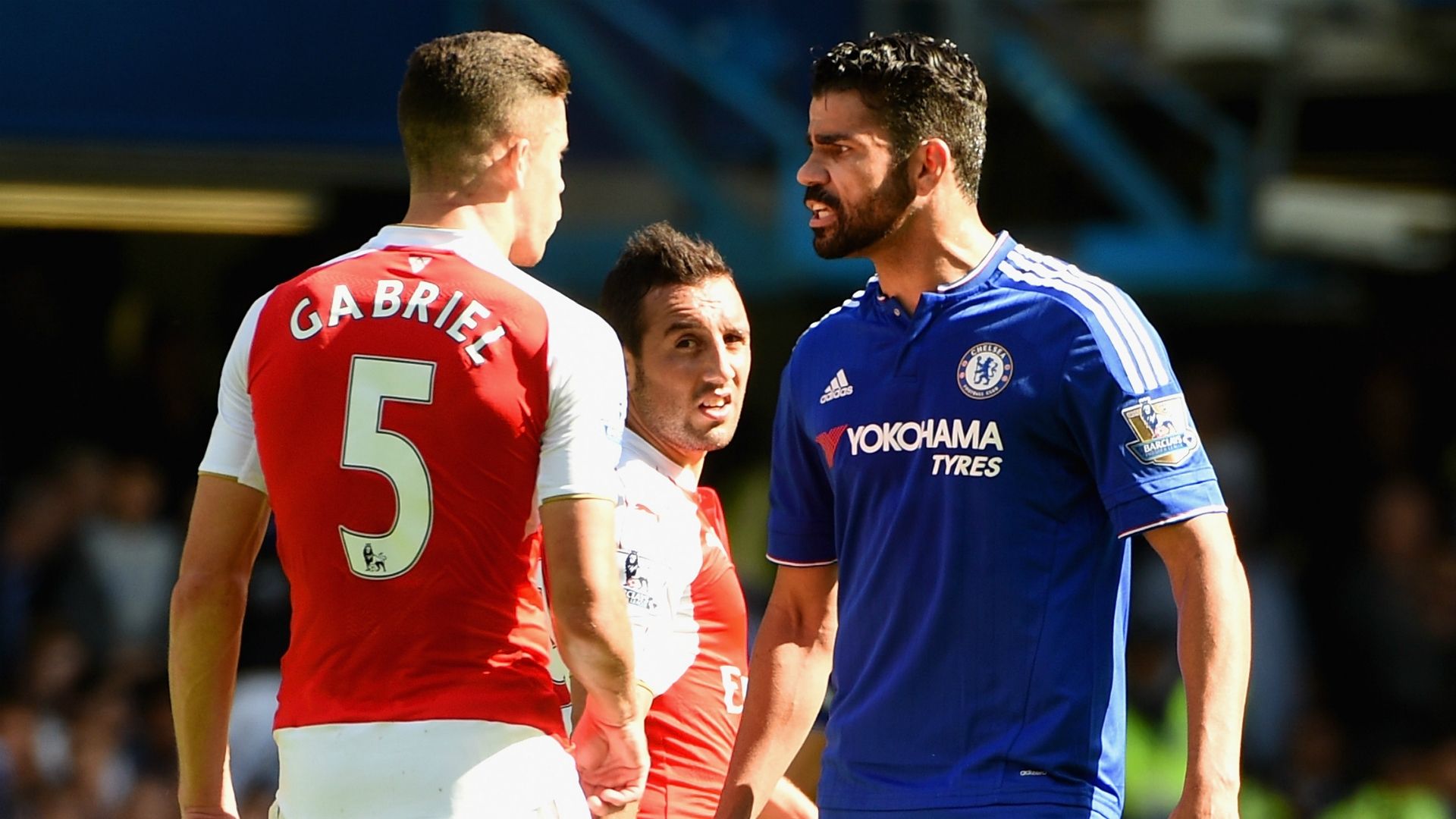 Gabriel and Diego Costa clash