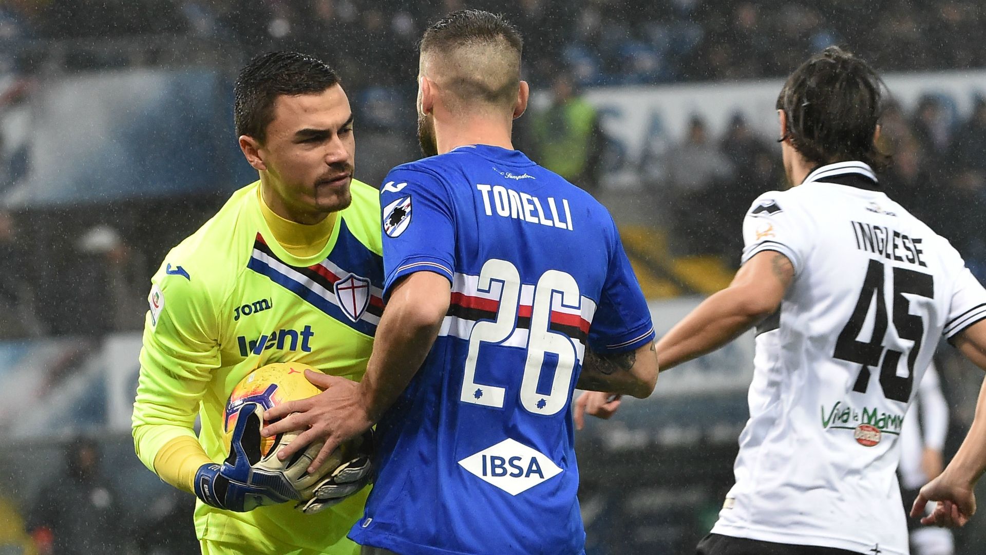 Emil Audero Roberto Inglese Lorenzo Tonelli Sampdoria Parma Serie A