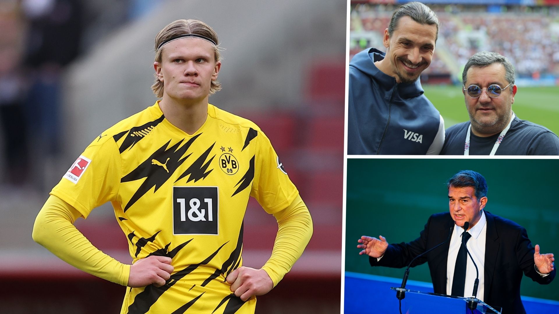 Haaland Laporta Raiola