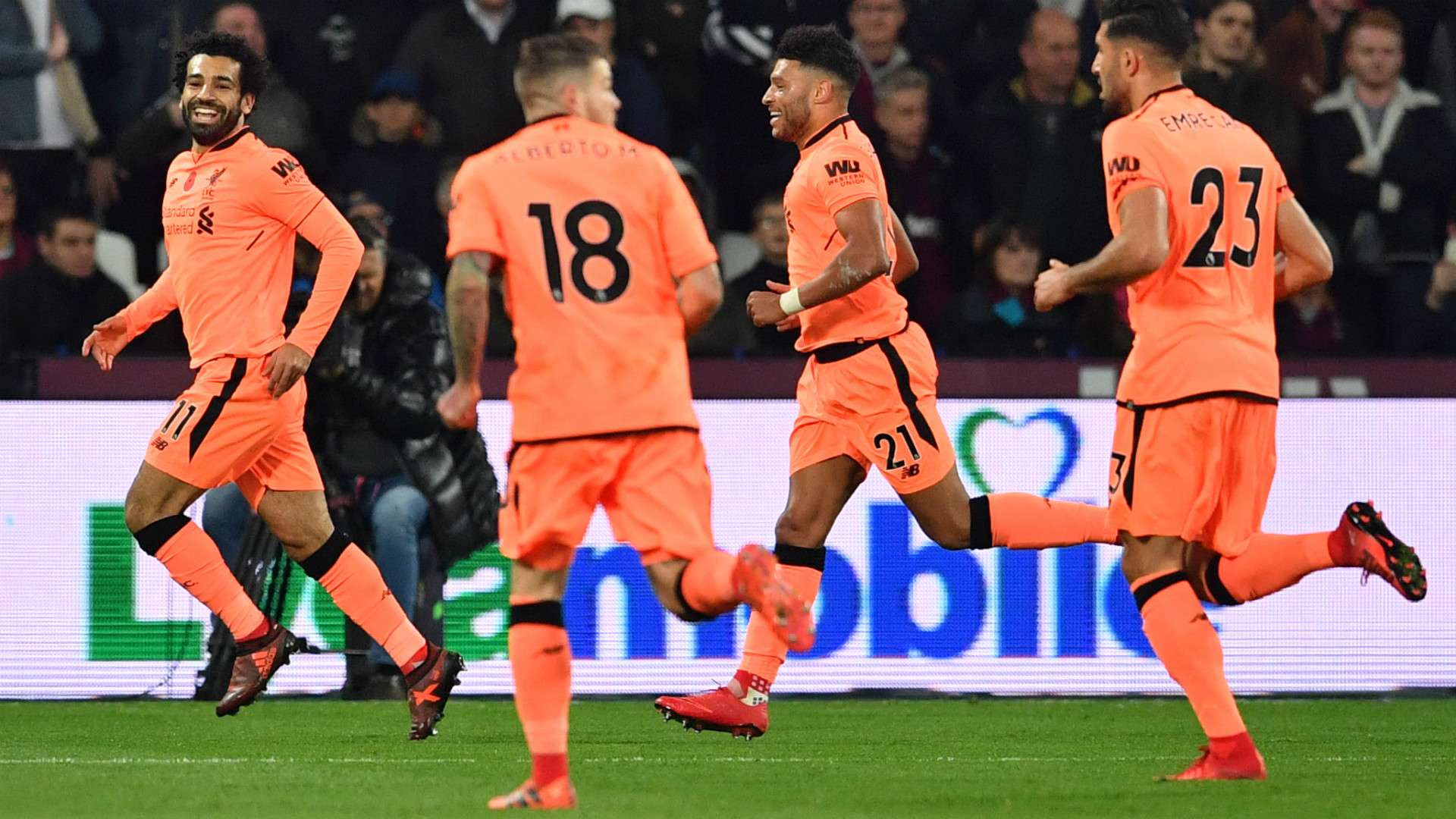 Salah Liverpool celebrates