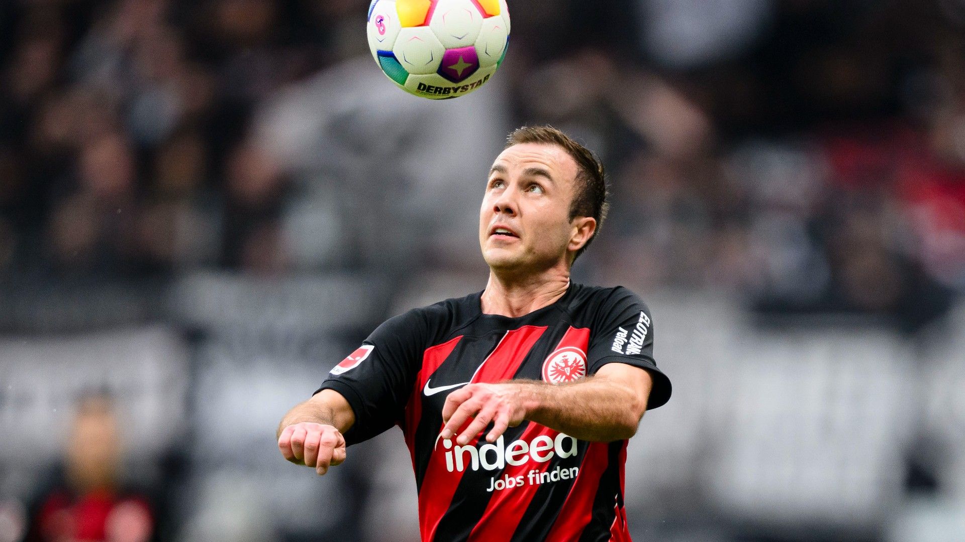 Mario Goetze of Frankfurt controls the ball