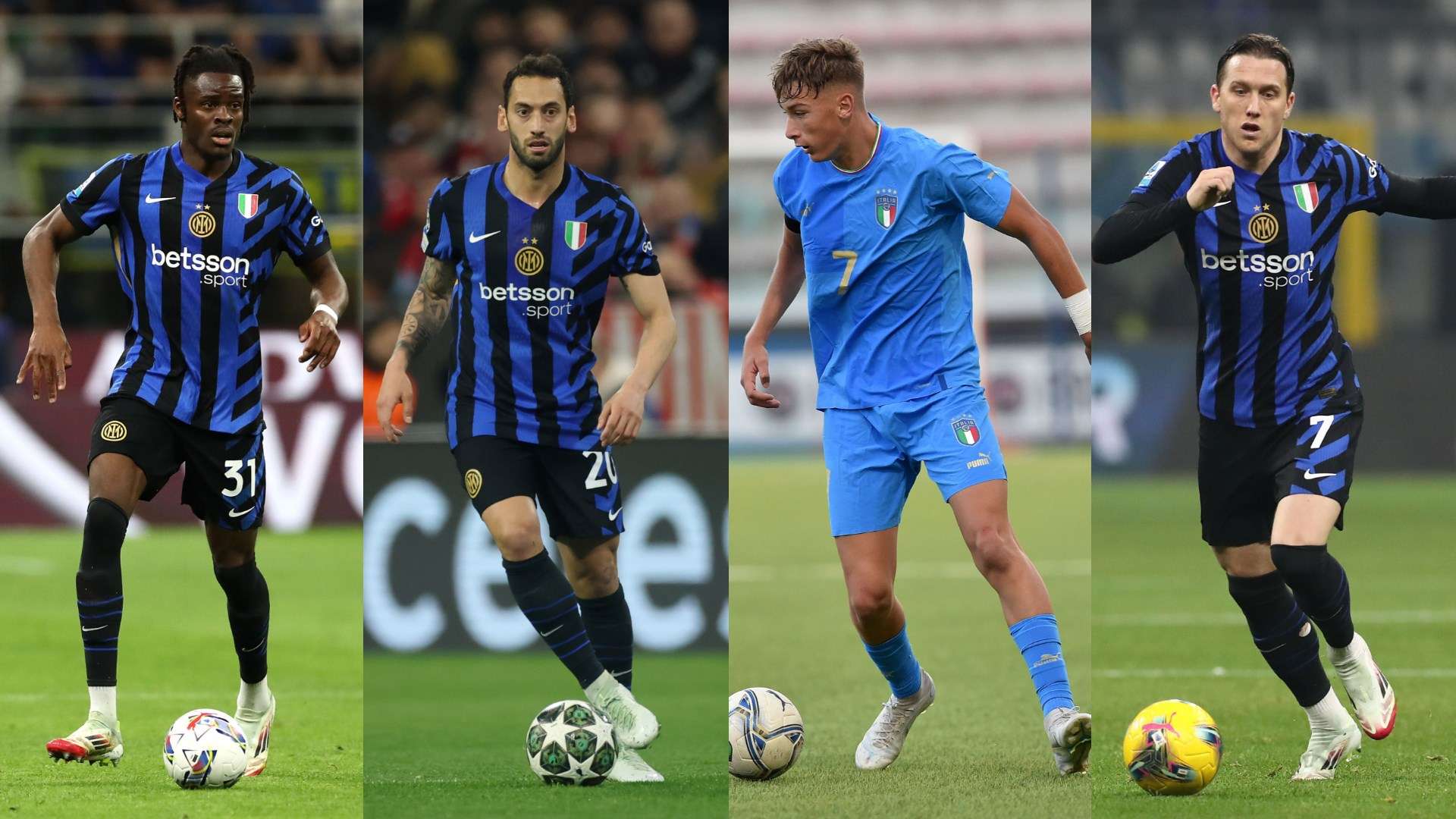 Bisseck Calhanoglu Pio Esposito Zielinski Inter