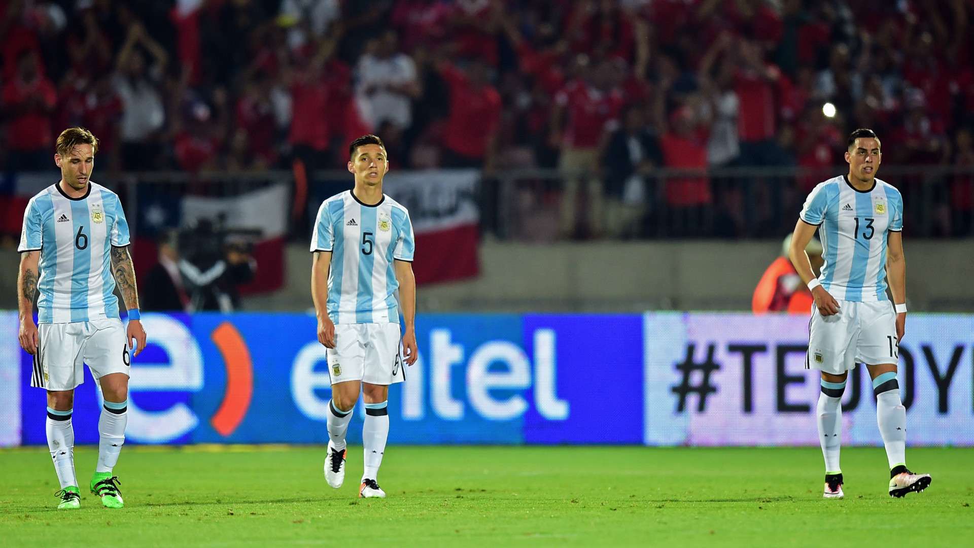 Lucas Biglia Matías Kranevitter Ramiro Funes Mori Chile v Argentina Eliminatorias WC Qualifying South America 2018 24032016