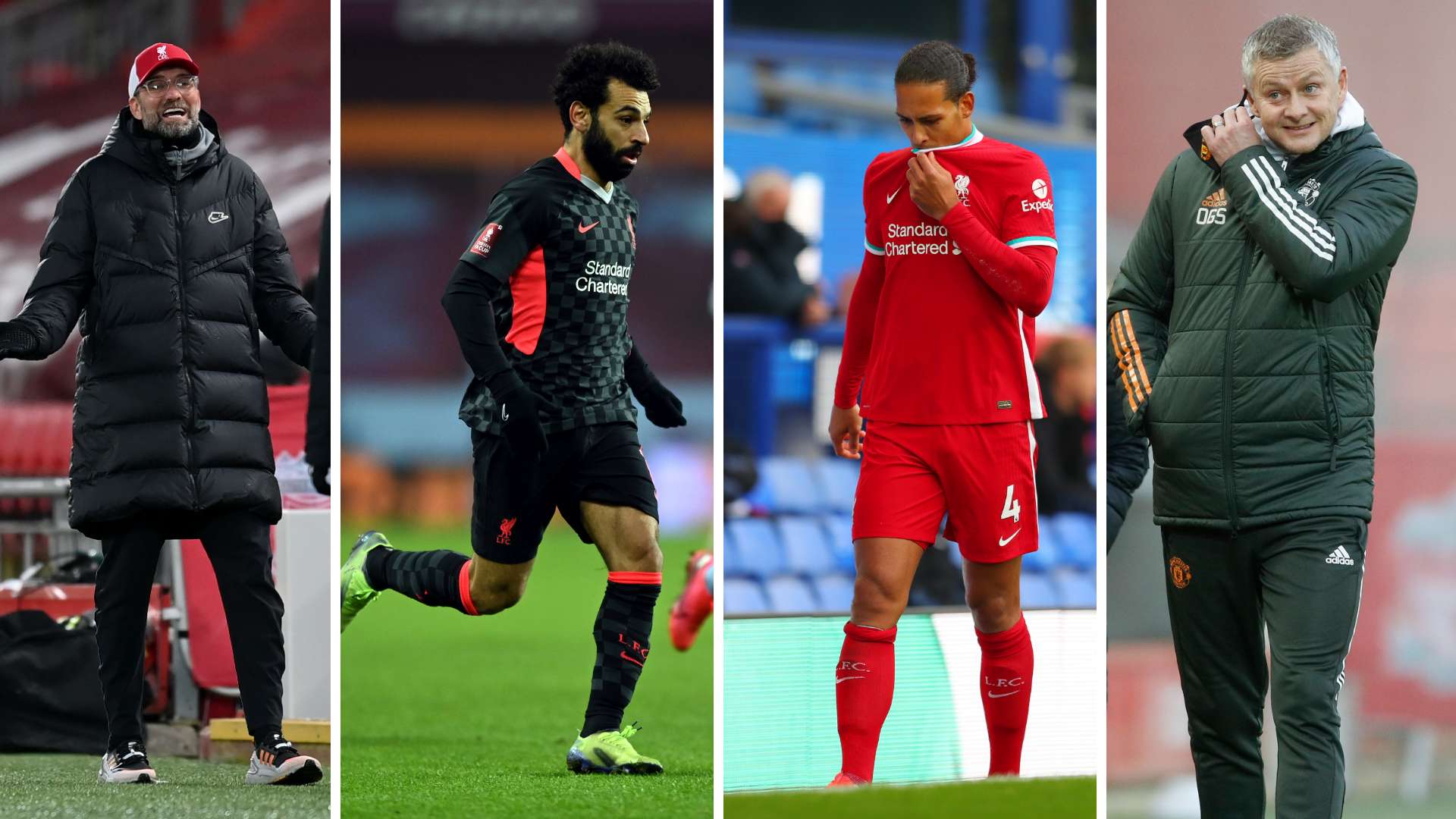 Salah, Klopp, Solskjaer, Van Dijk