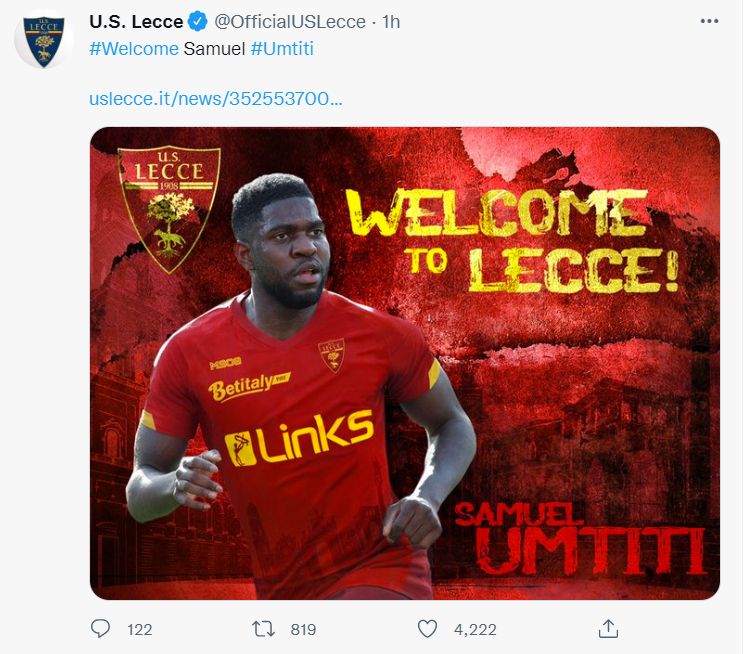 Samuel Umtiti Lecce