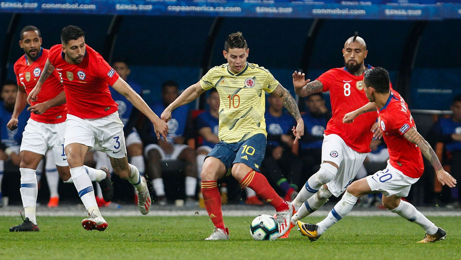 280619 Colombia Chile James Maripán Vidal Aránguiz Beausejour