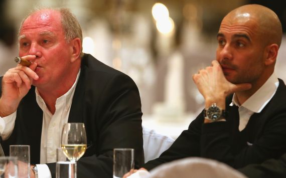 Uli Hoeneß und Pep Guardiola in Moskau