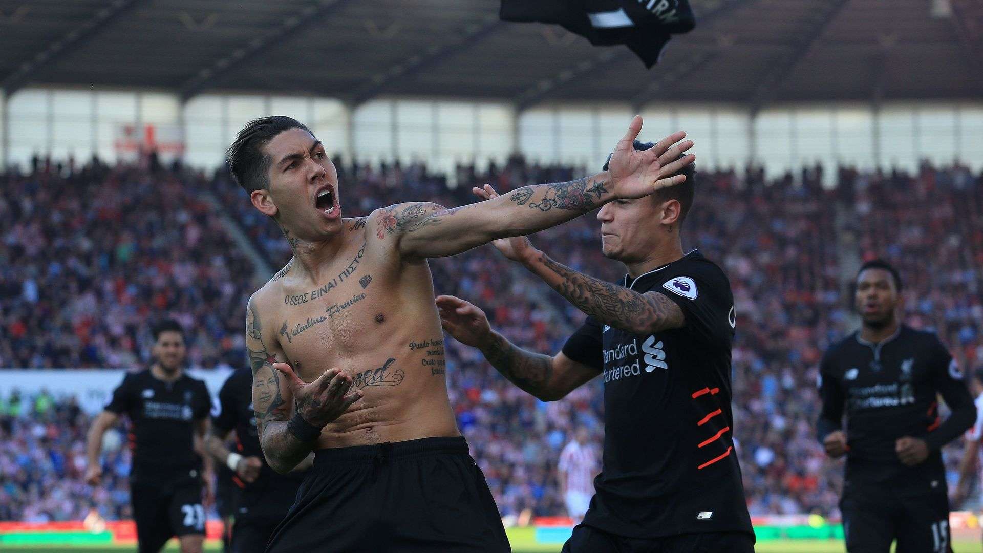 Roberto Firmino Philippe Coutinho Liverpool EPL 04082017