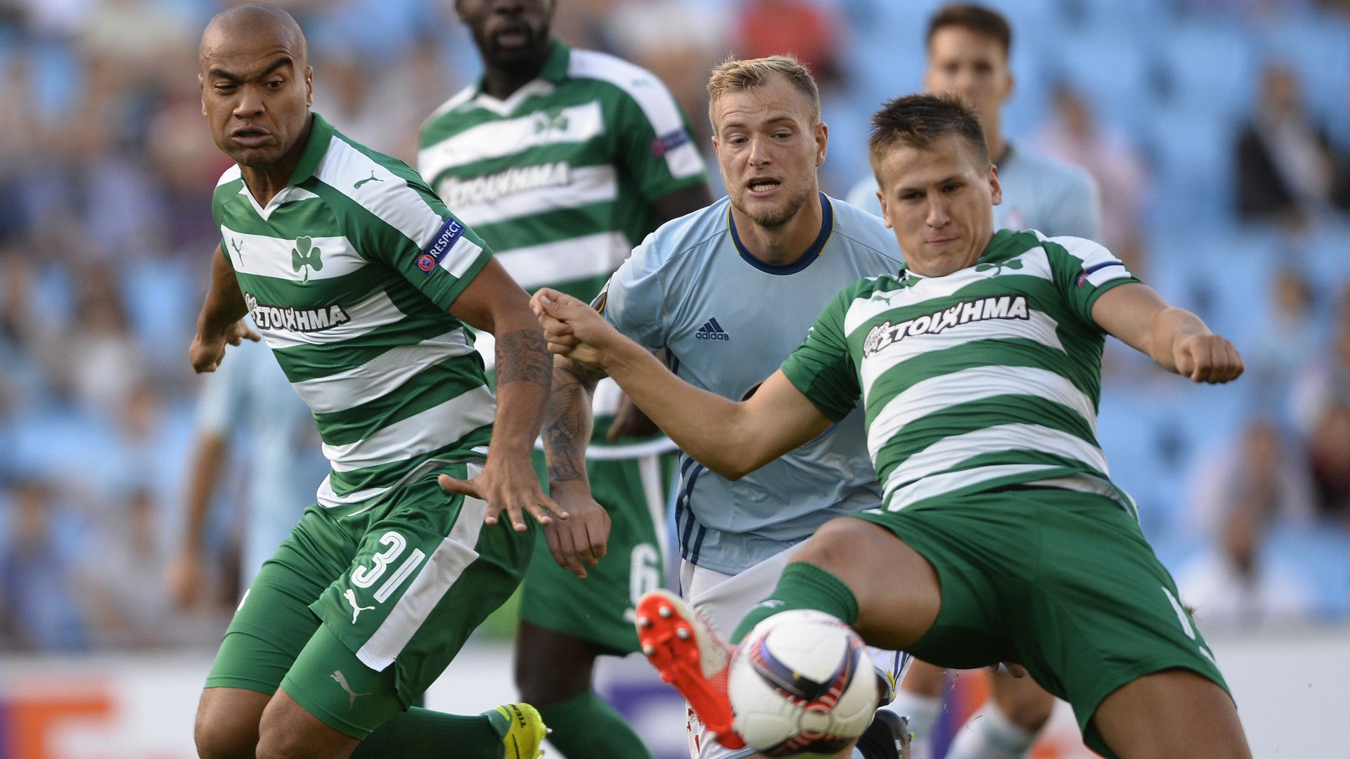 John Guidetti Robin Lod Rodrigo Moledo Celta Panathinaikos UEFA Europa League