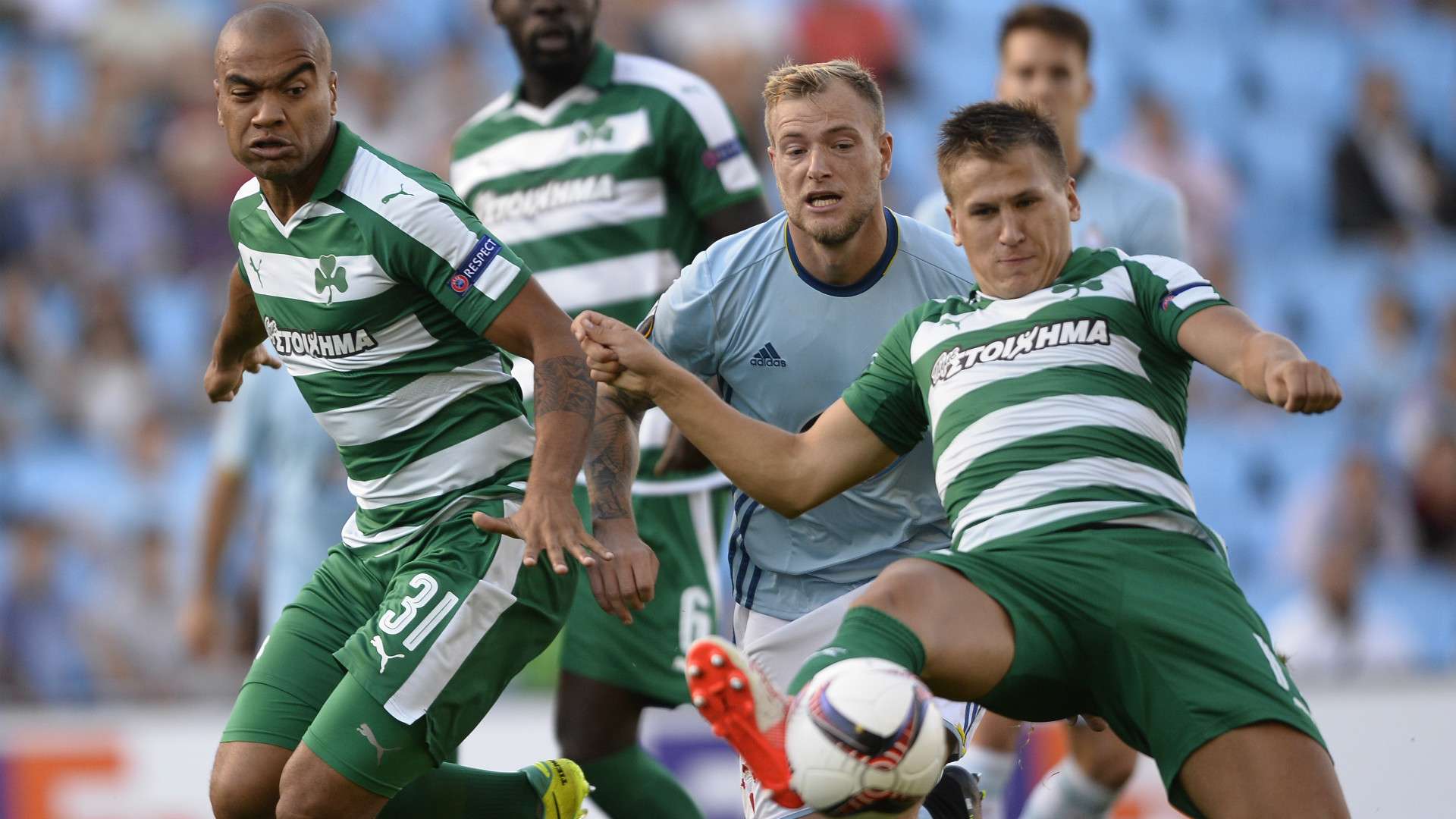 John Guidetti Robin Lod Rodrigo Moledo Celta Panathinaikos UEFA Europa League
