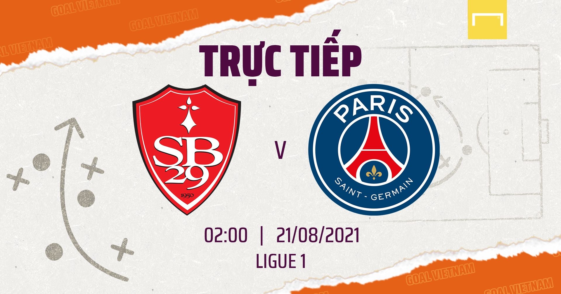 Live Brest vs PSG Ligue 1 2021/22 GFX