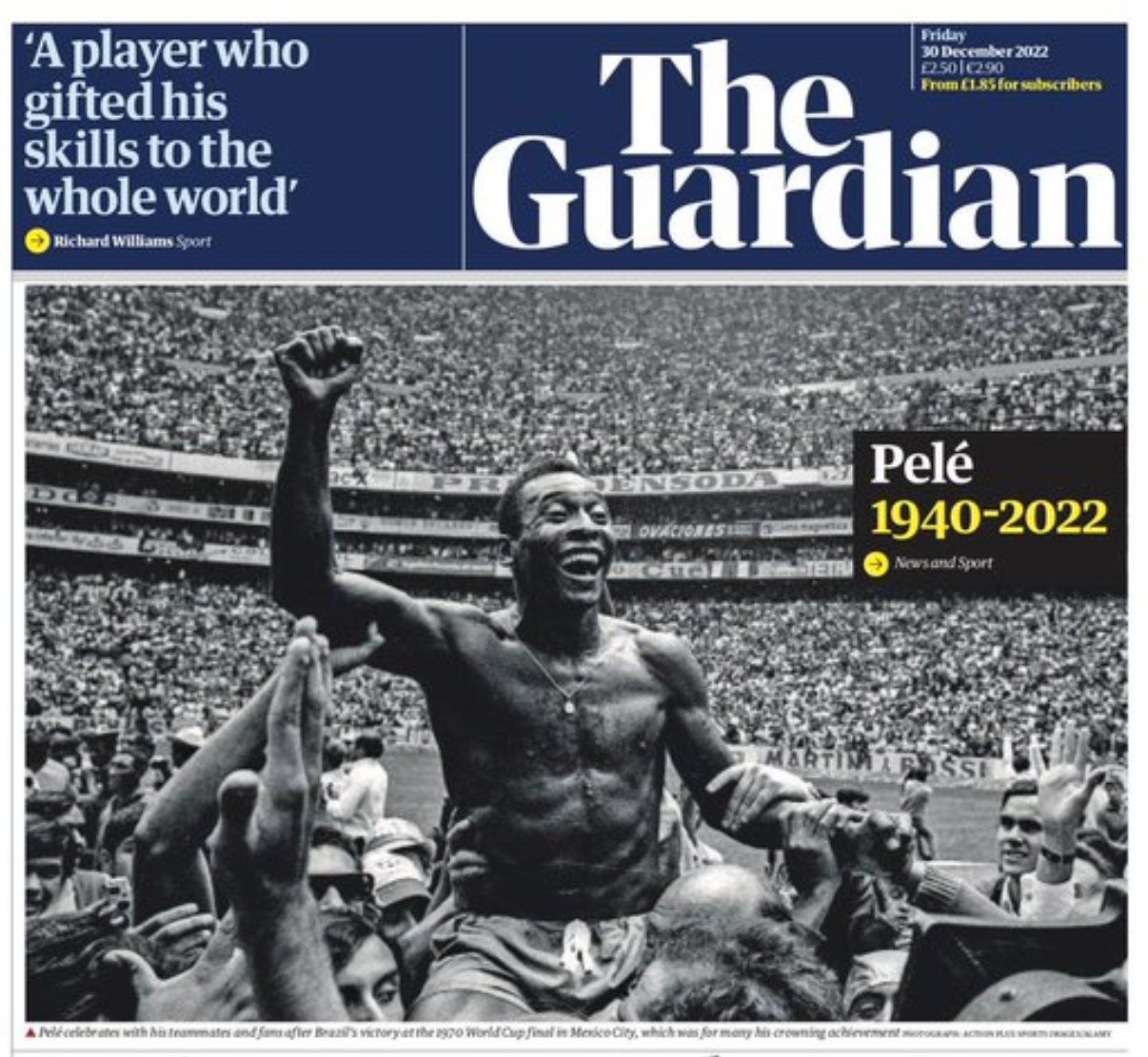 Portada The Guardian Pelé