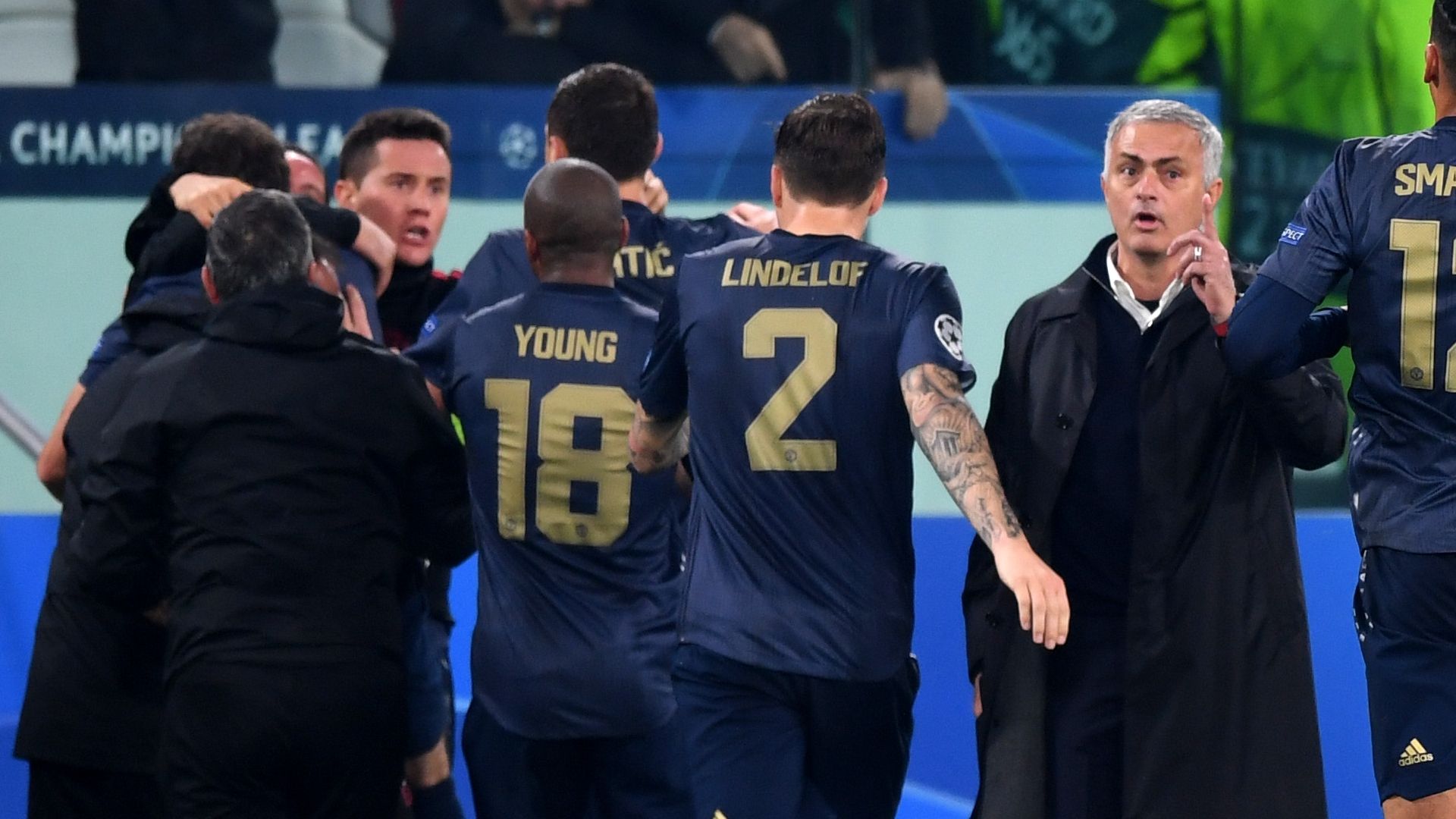 Man Utd celebrate vs Juventus