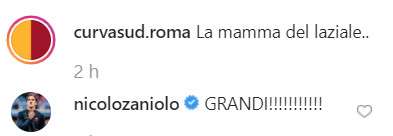 Zaniolo Curva Sud Roma
