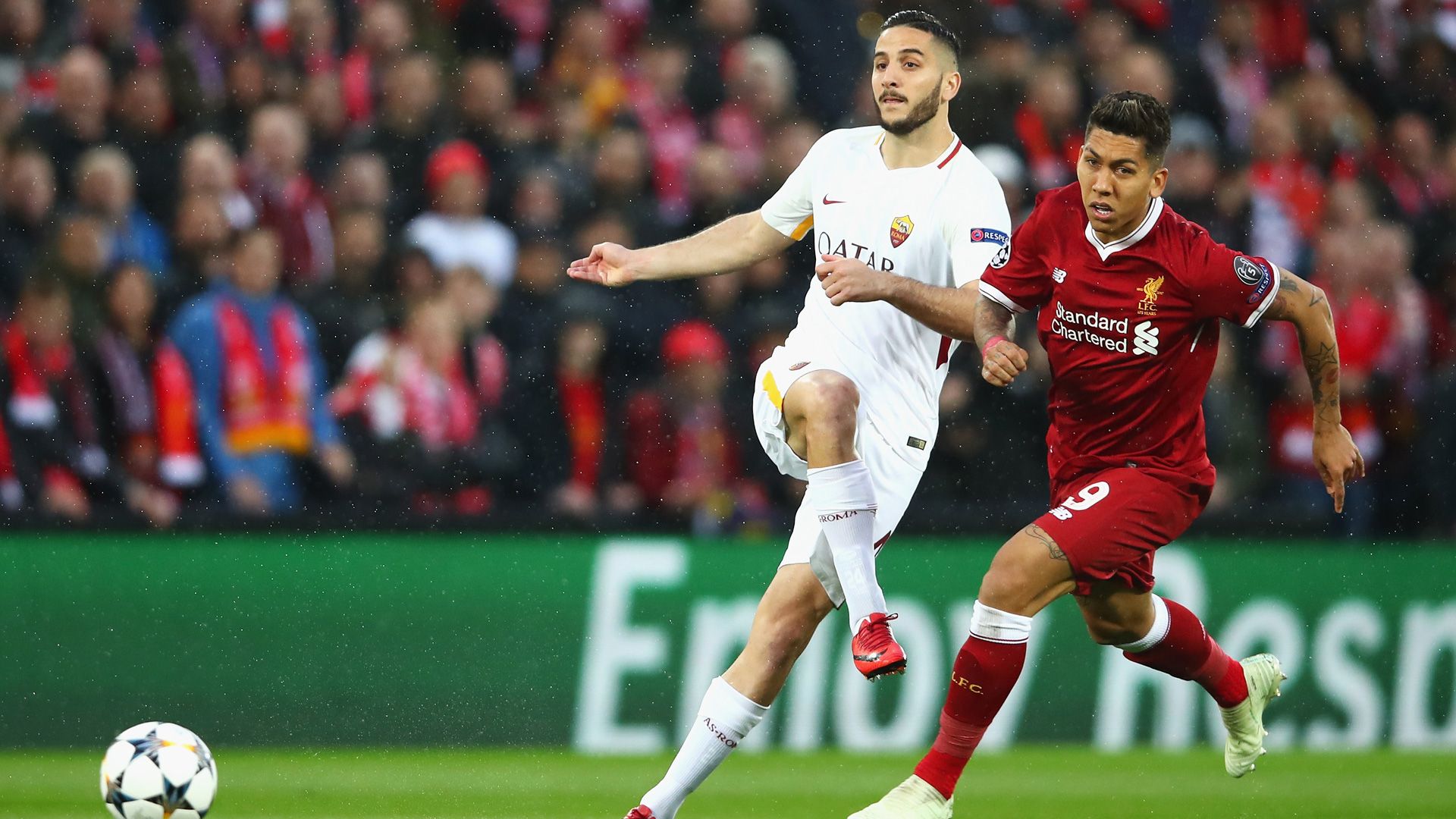 Roberto Firmino Kostas Manolas Liverpool AS Roma 14042018