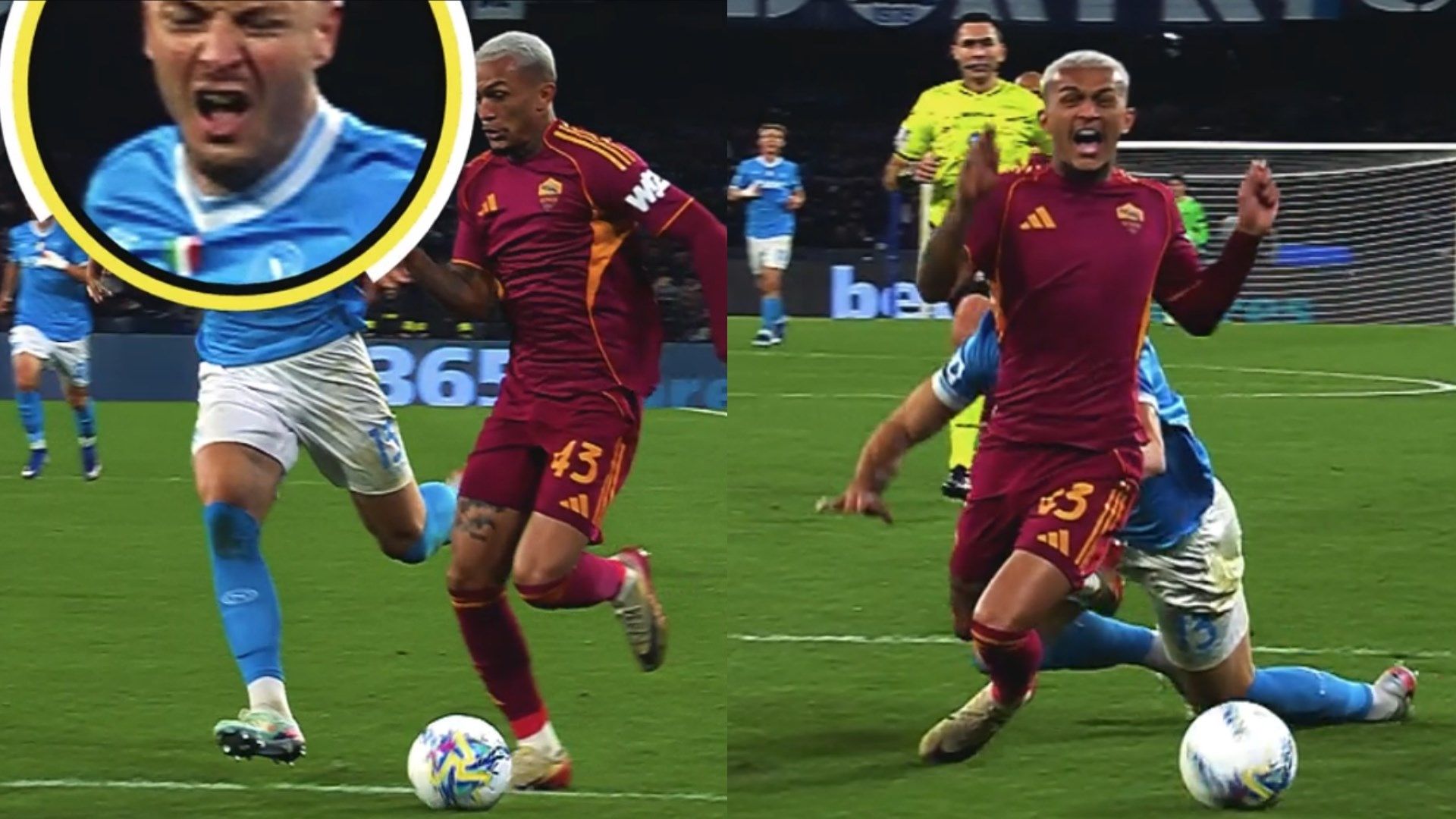 Rrahmani Wesley rigore Napoli Roma 15022026