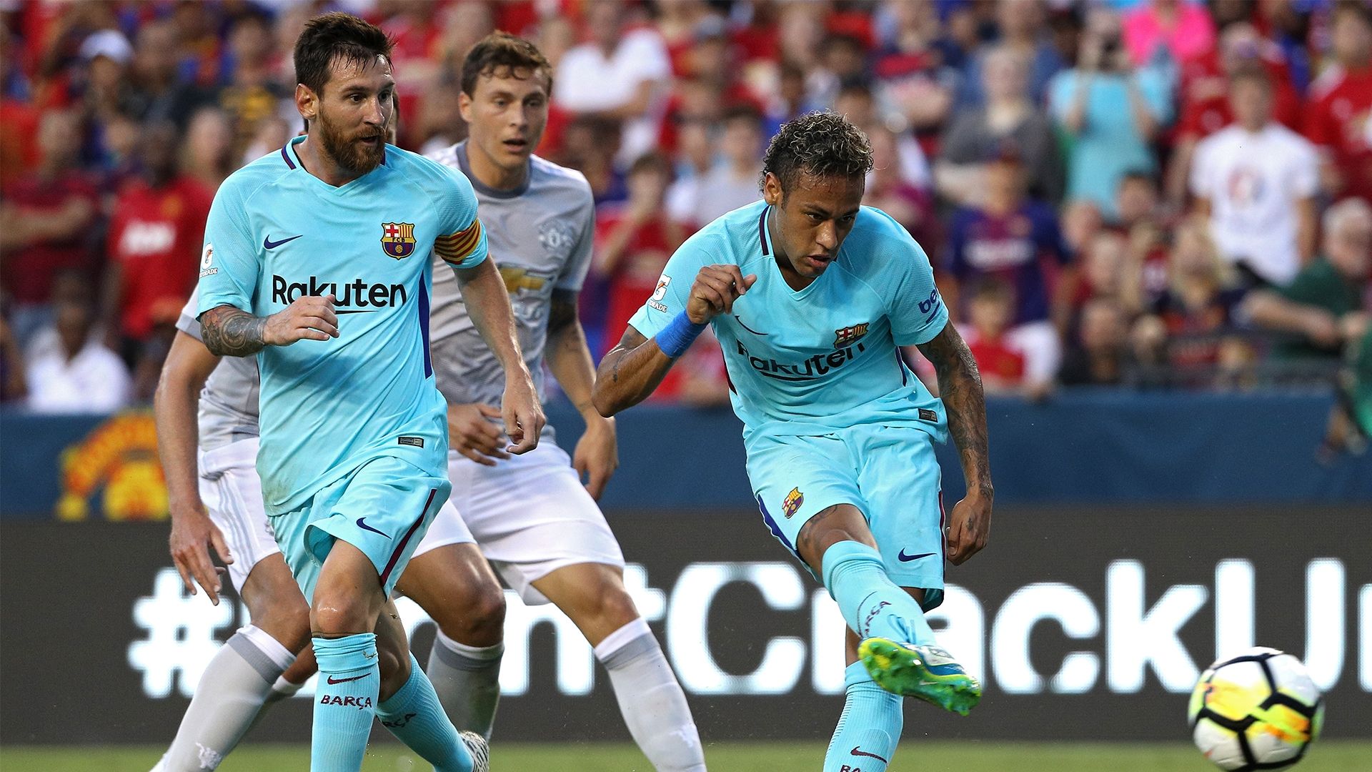 Neymar Lionel Messi Victor Lindelof International Champions Cup