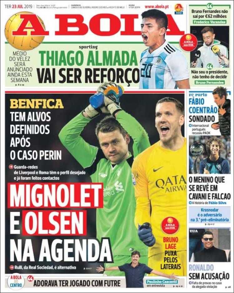 Robin Olsen-Benfica-A Bola