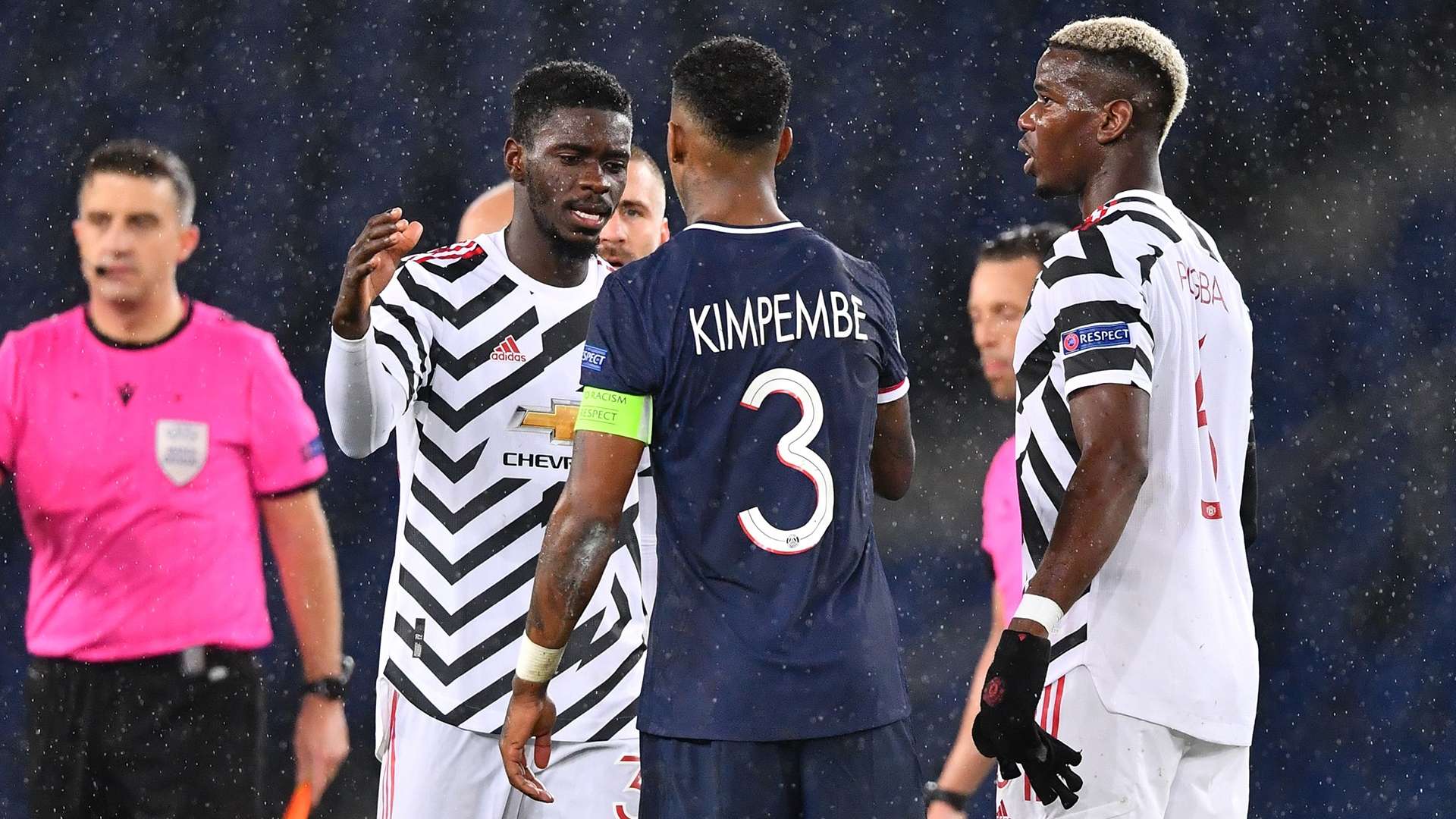 Axel Tuanzebe Presnel Kimpembe Paul Pogba Manchester United PSG 2020