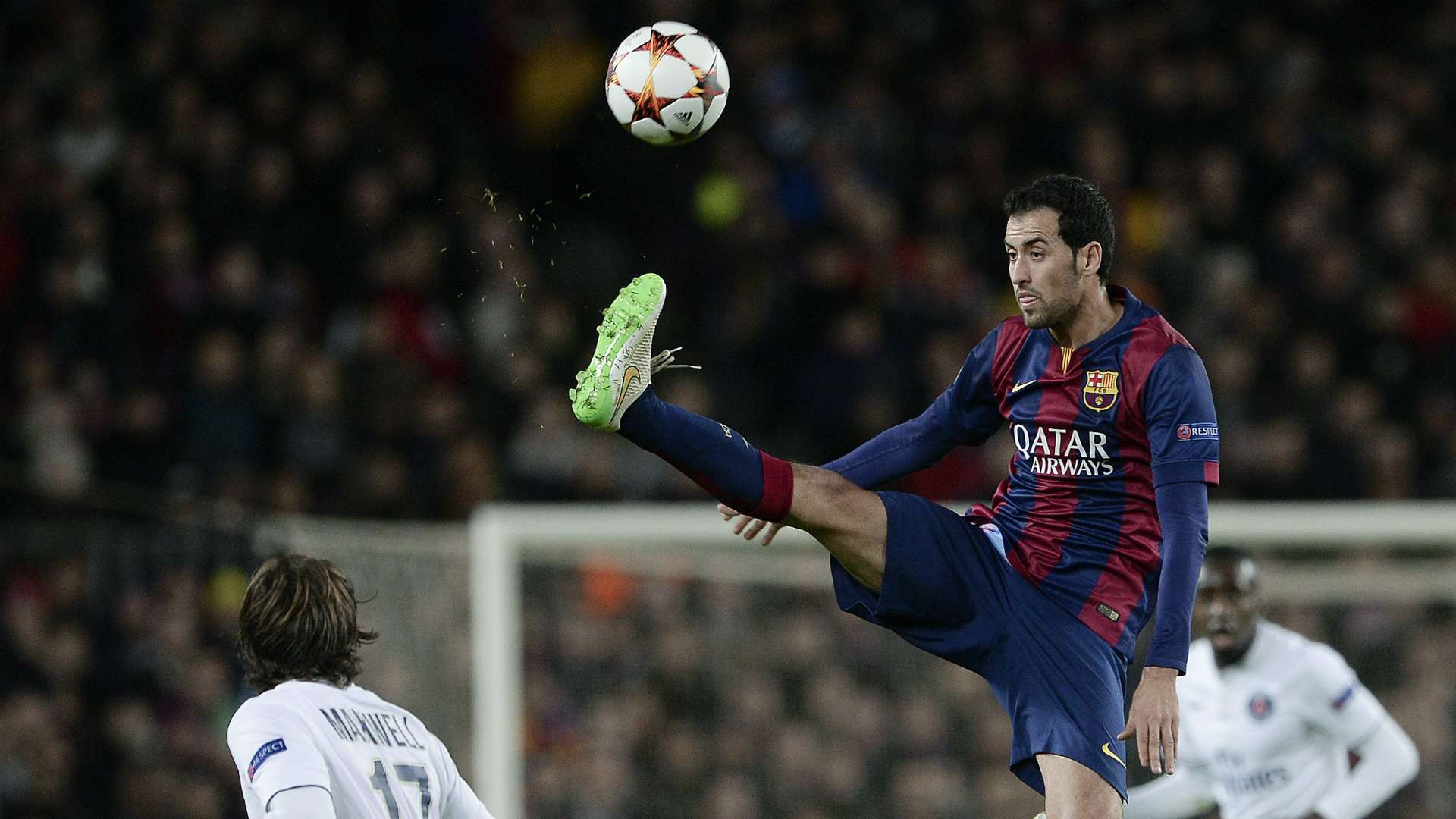 Sergio Busquets Barcelona PSG UEFA Champions League 12102014