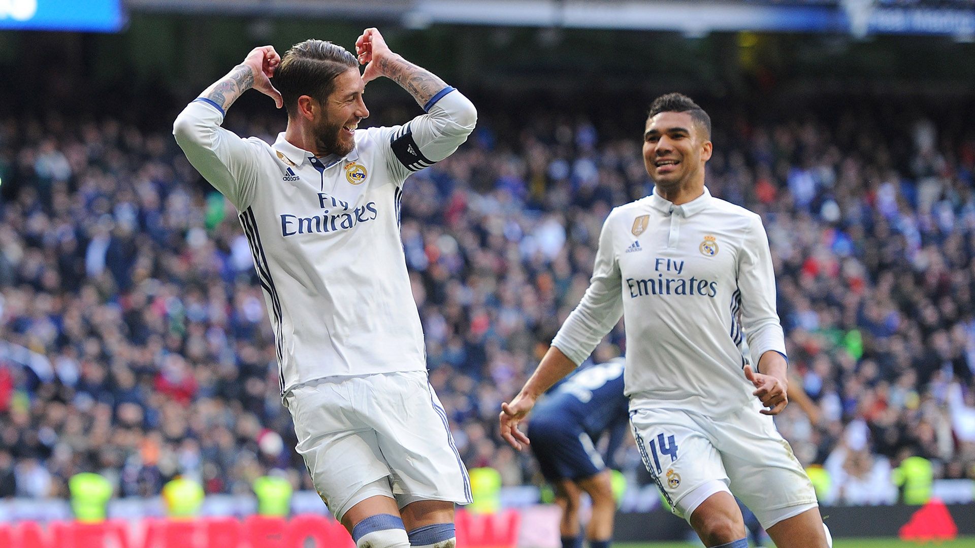 Casemiro Sergio Ramos Real Madrid Malaga La Liga 21012017