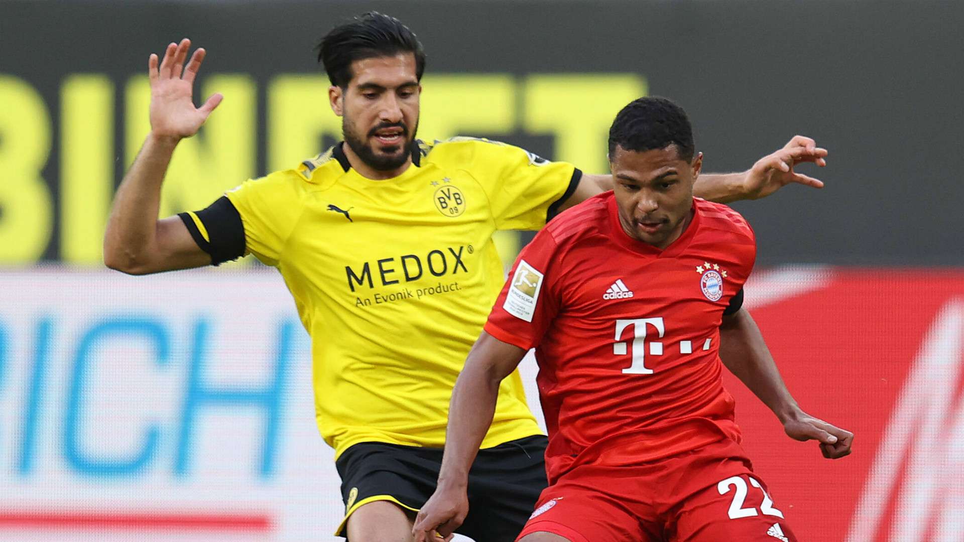 GERMANY ONLY: EMRE CAN BORUSSIA DORTMUND SERGE GNABRY BAYERN MÜNCHEN BUNDESLIGA 26052020