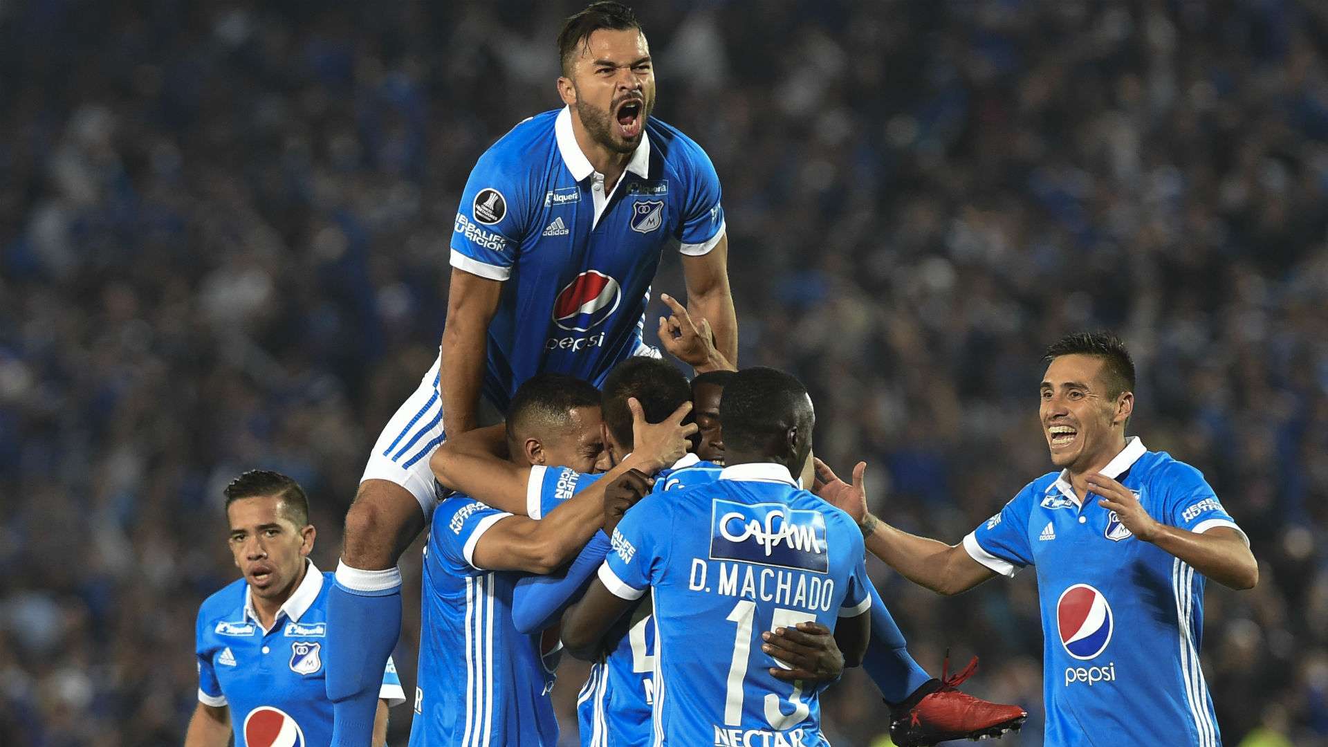 Millonarios celebración gol 2017