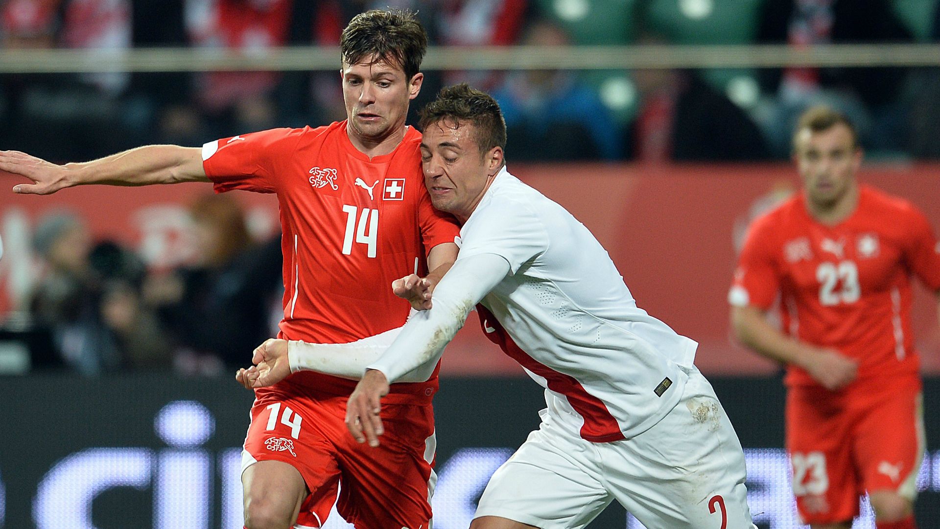 Thiago Cionek Valentis Stocker Switzerland Poland Friendly 18112014