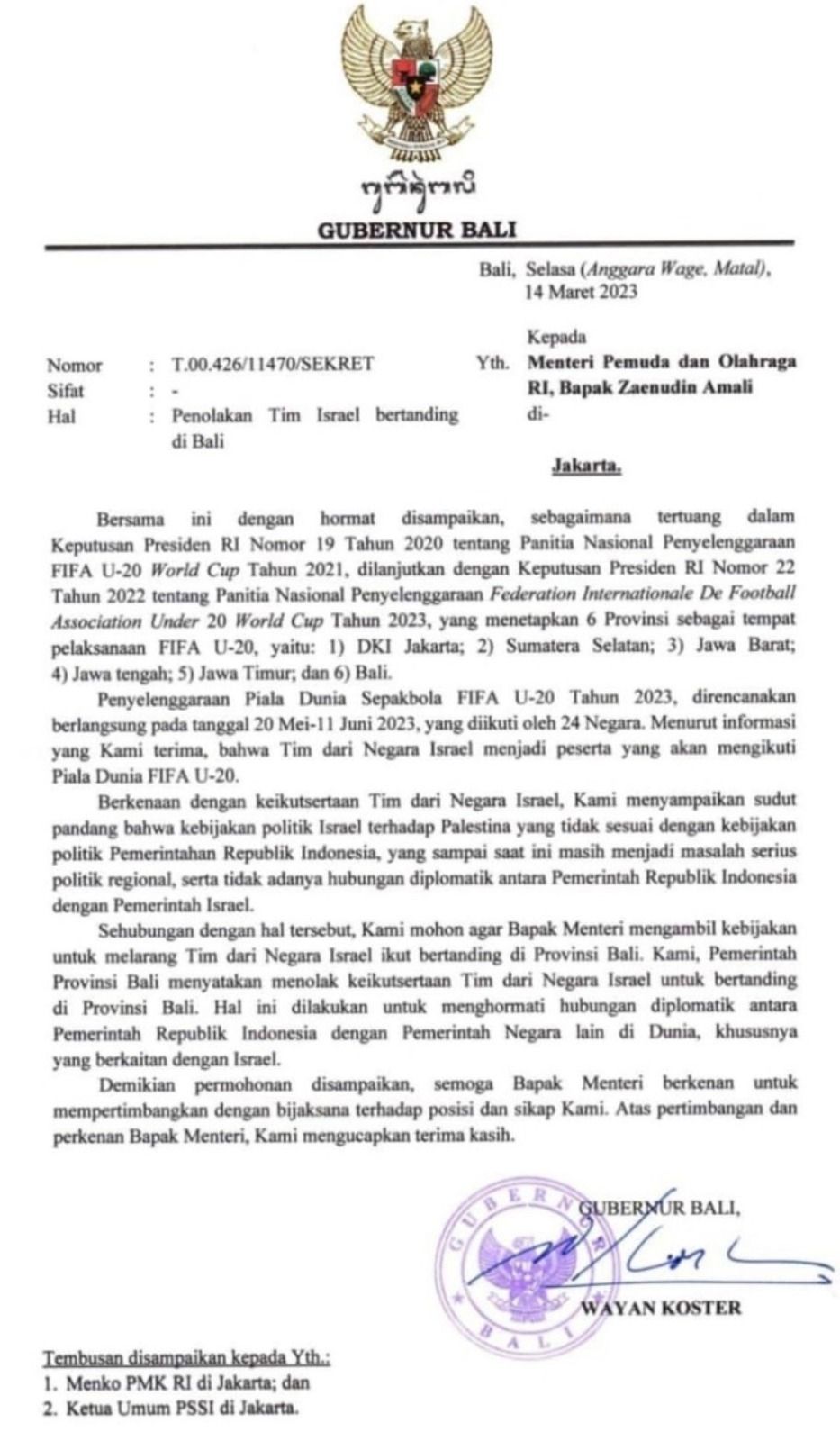 Gubernur Bali Israel