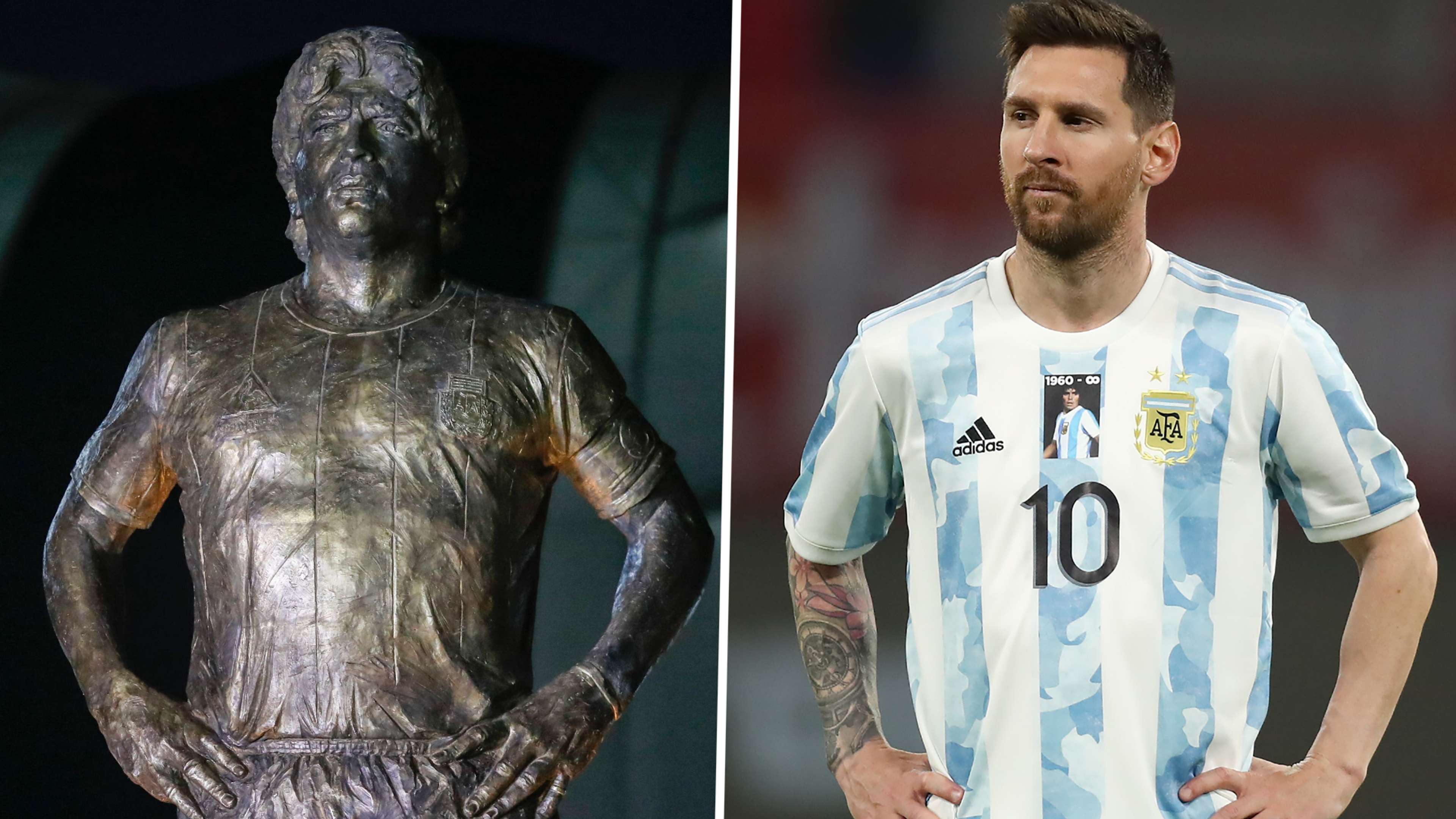 Maradona statue Messi GFX