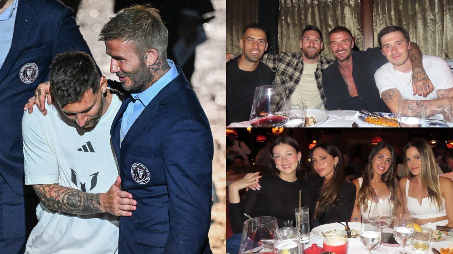 All smiles at star-studded dinner! Inter Miami co-owner David Beckham  joined by wife Victoria, Lionel Messi, Antonela Roccuzzo and Sergio  Busquets for celebratory meal out in Miami | Goal.com US