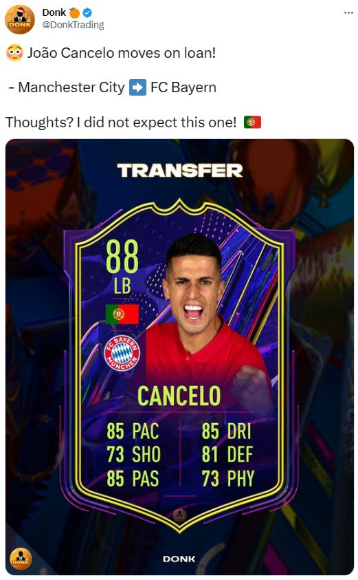 Netzreaktionen Cancelo Bayern