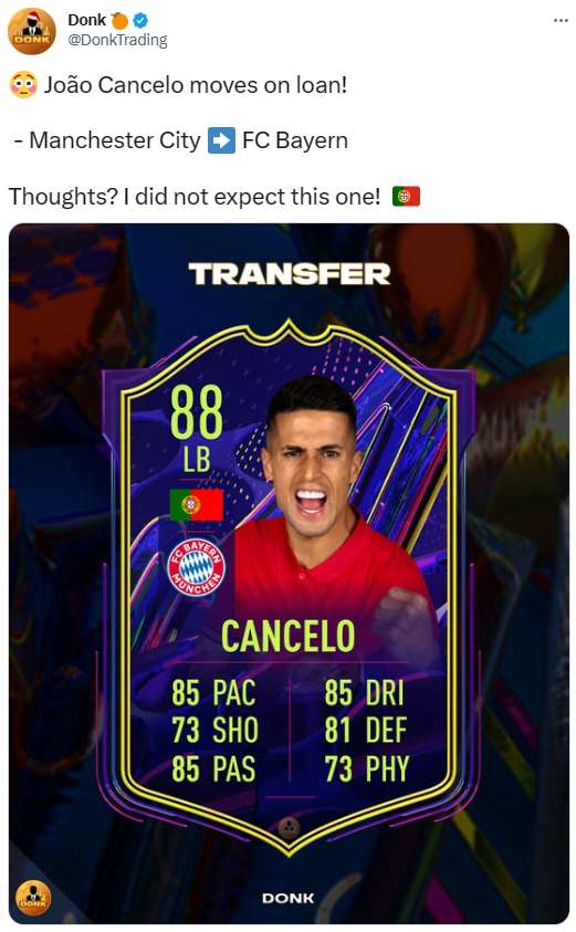 Netzreaktionen Cancelo Bayern