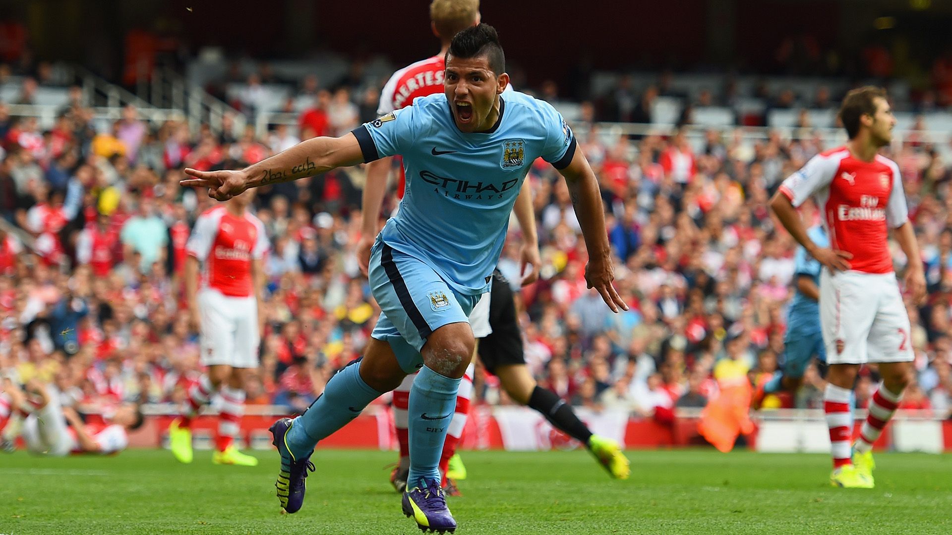 Sergio Aguero Arsenal Manchester City Premier League 13092014