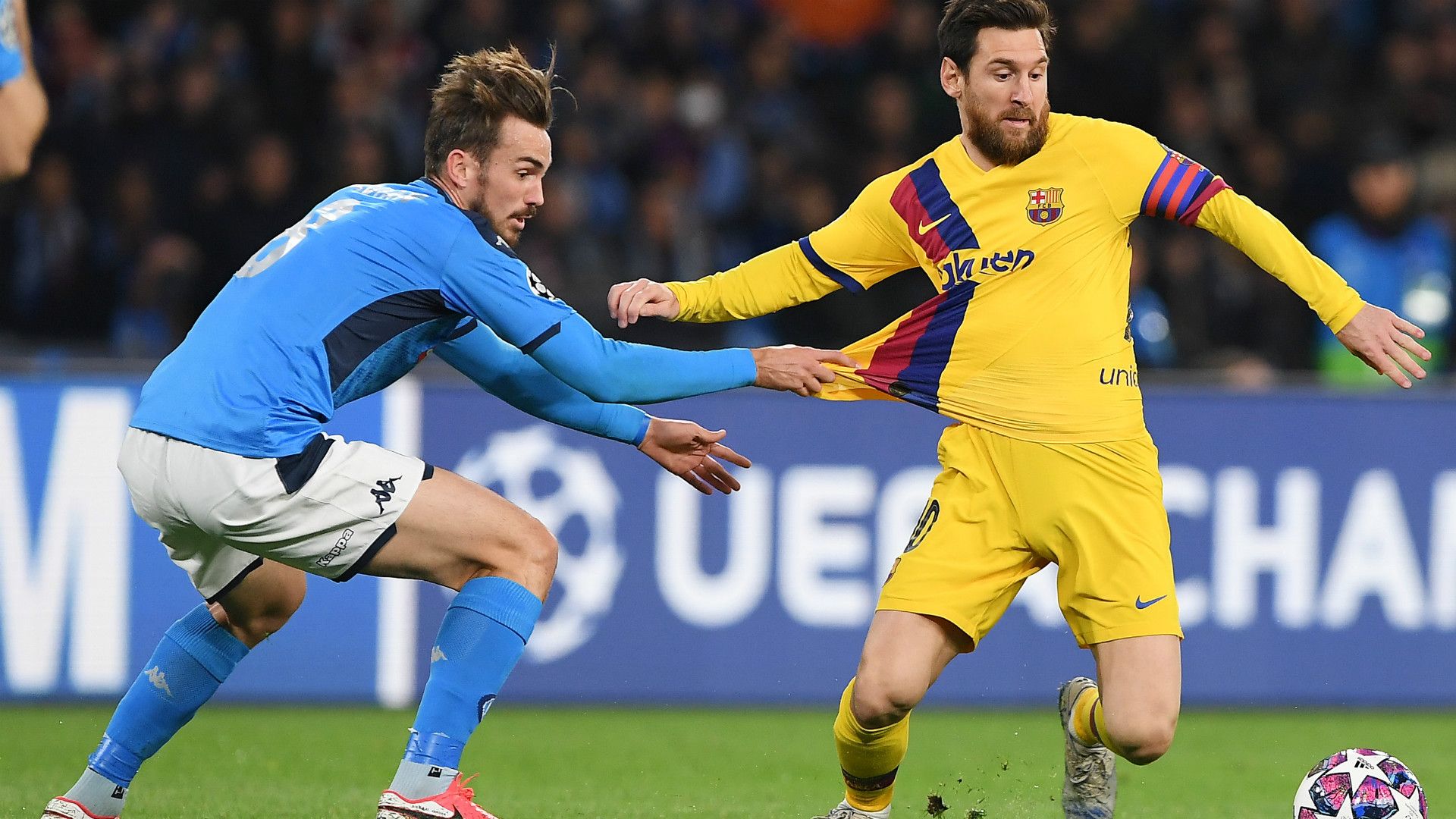 FABIAN RUIZ NAPOLI LIONEL MESSI BARCELONA CHAMPIONS LEAGUE 25022020