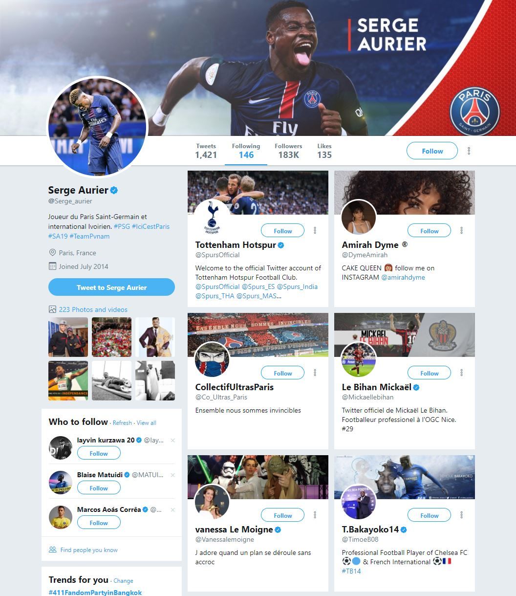 Aurier twitter
