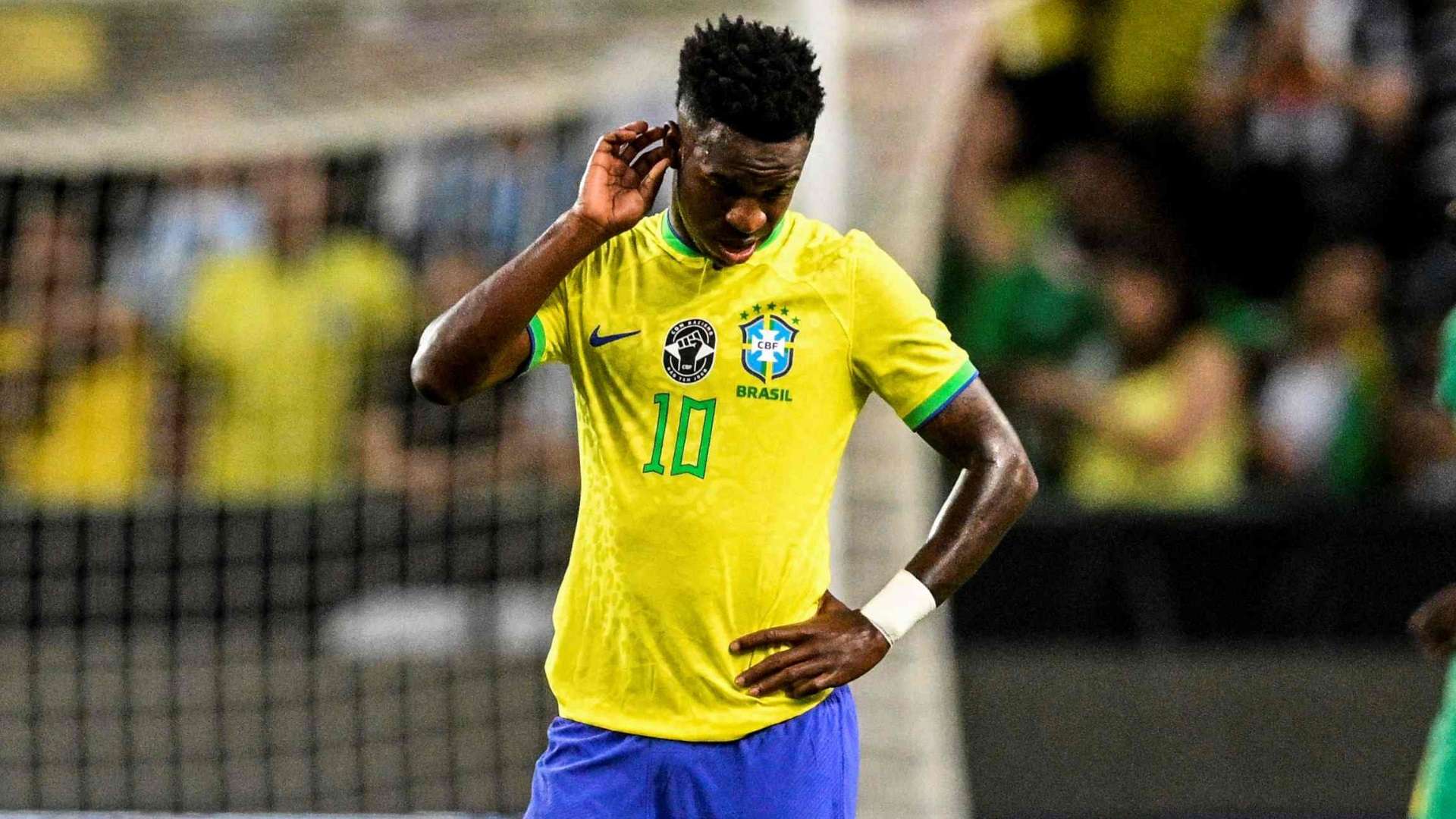 Vinícius Júnior, durante amistoso entre Brasil e Senegal, em Lisboa