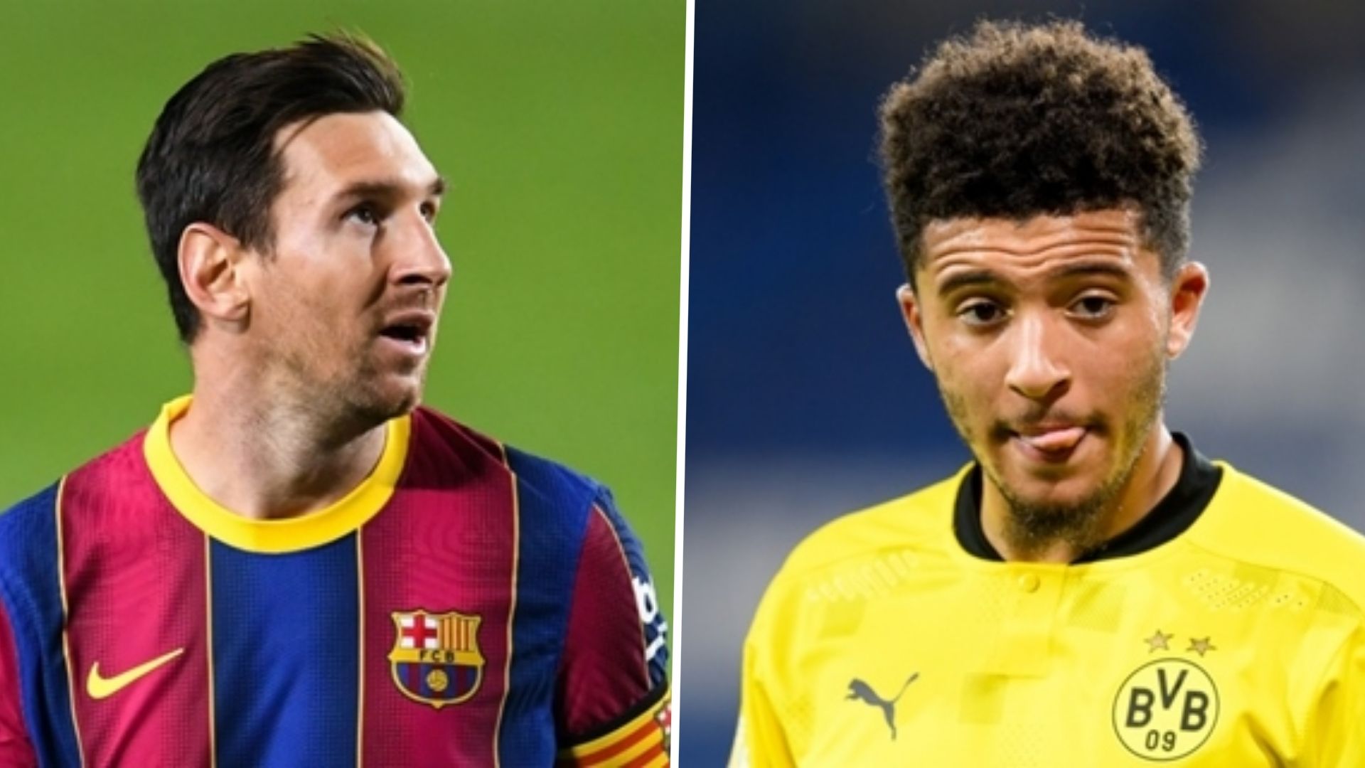 Lionel Messi Jadon Sancho composite