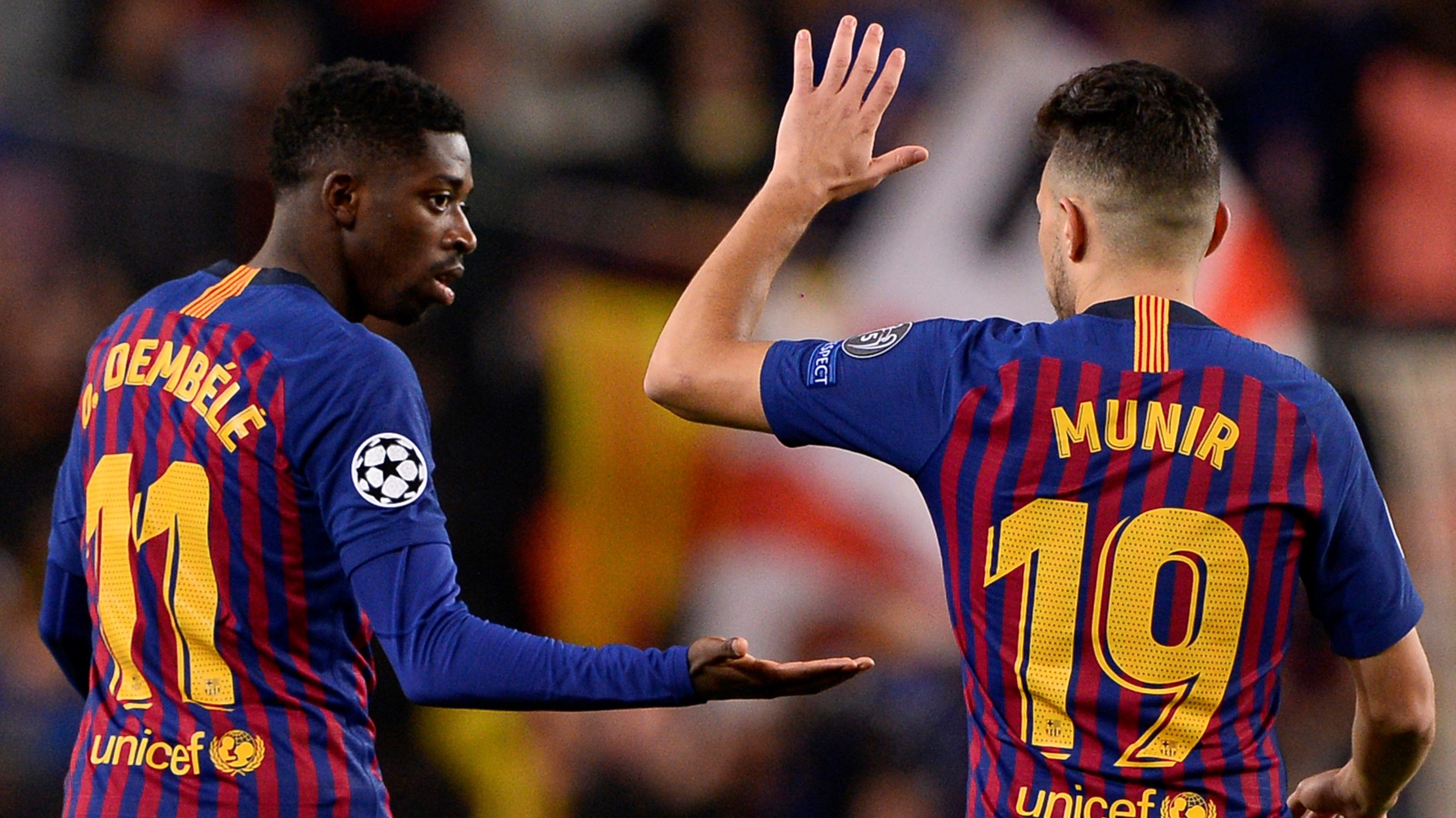 Ousmane Dembele Munir El Haddadi Barcelona Tottenham UCL 11122018