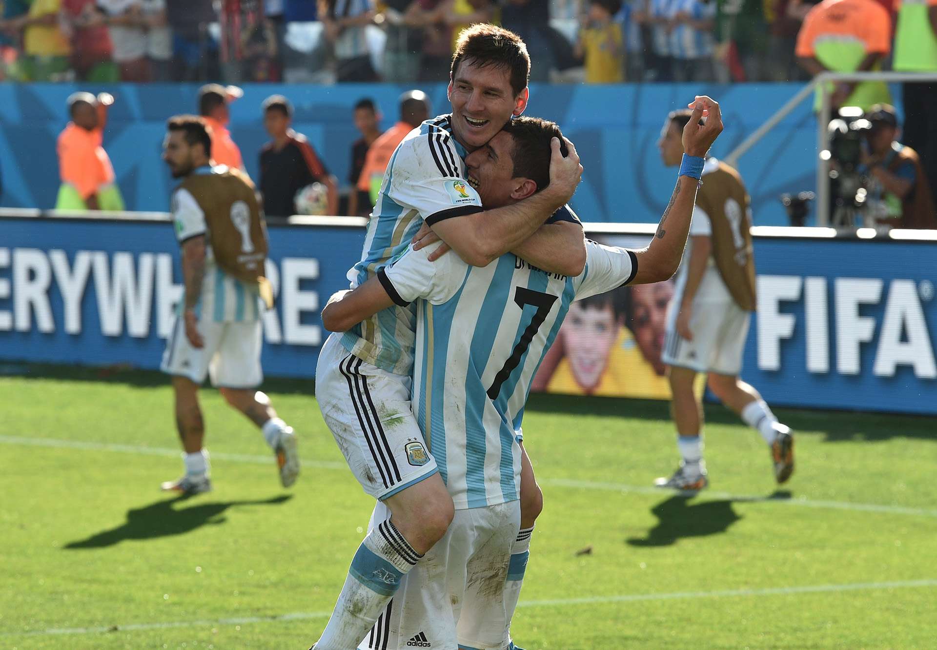 Lionel Messi Angel Di Maria Argentina Switzerland 2014 World Cup Last 16 07012014
