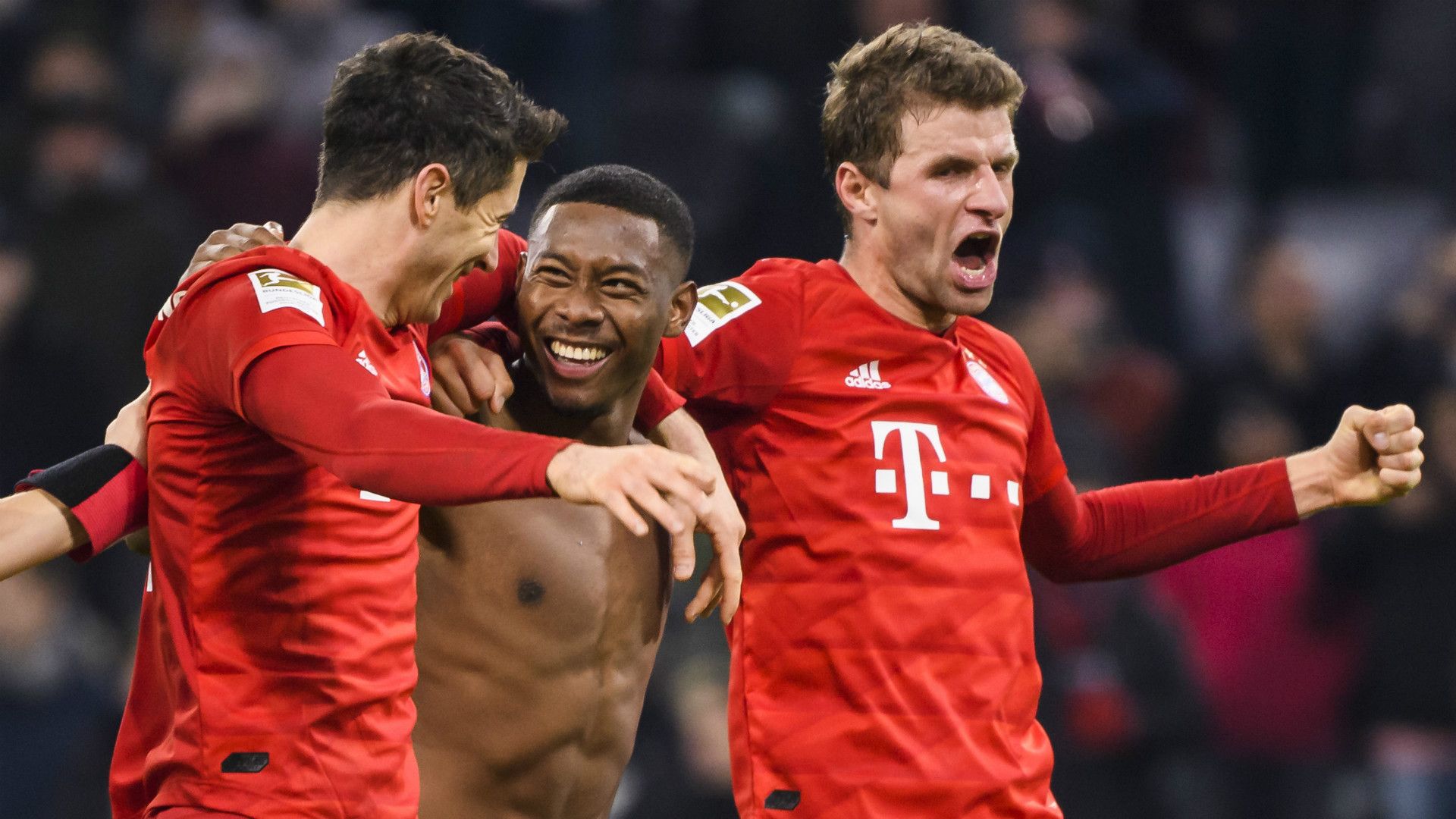 GERMANY ONLY: ROBERT LEWANDOWSKI DAVID ALABA THOMAS MÜLLER BAYERN MÜNCHEN BUNDESLIGA 09112019