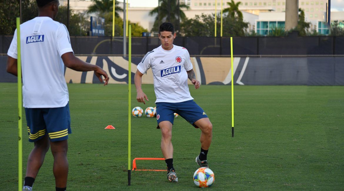 James Rodríguez entrenamiento Colombia 2019