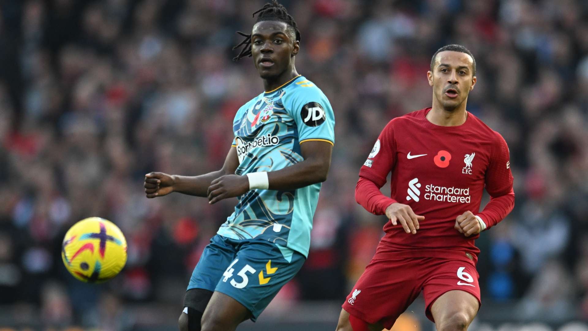 Romeo Lavia Southampton v Liverpool 2022