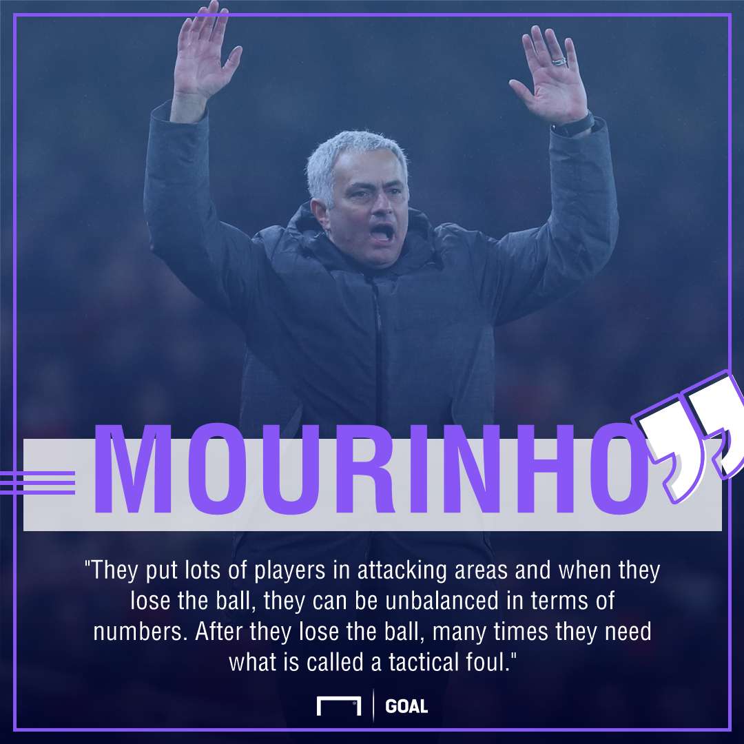 Jose Mourinho Manchester City tactical fouls