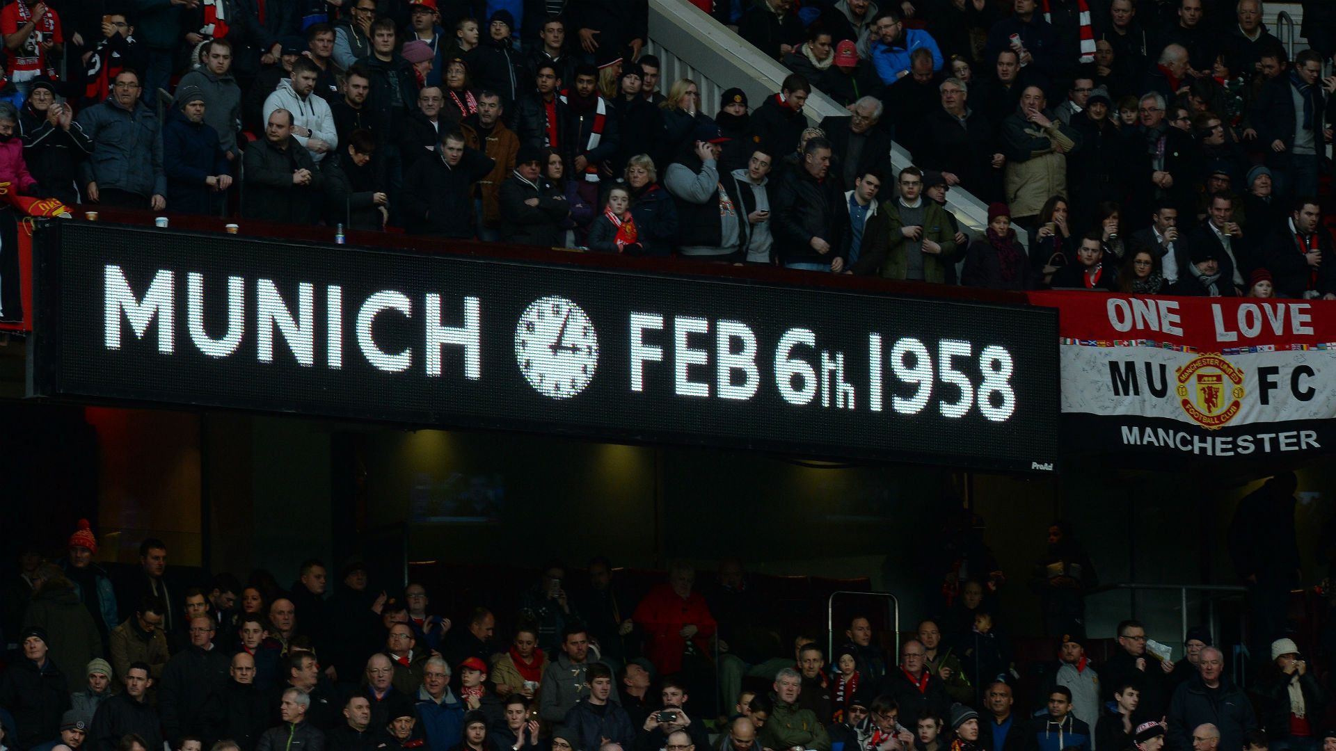 Munich air disaster memorial Old Trafford
