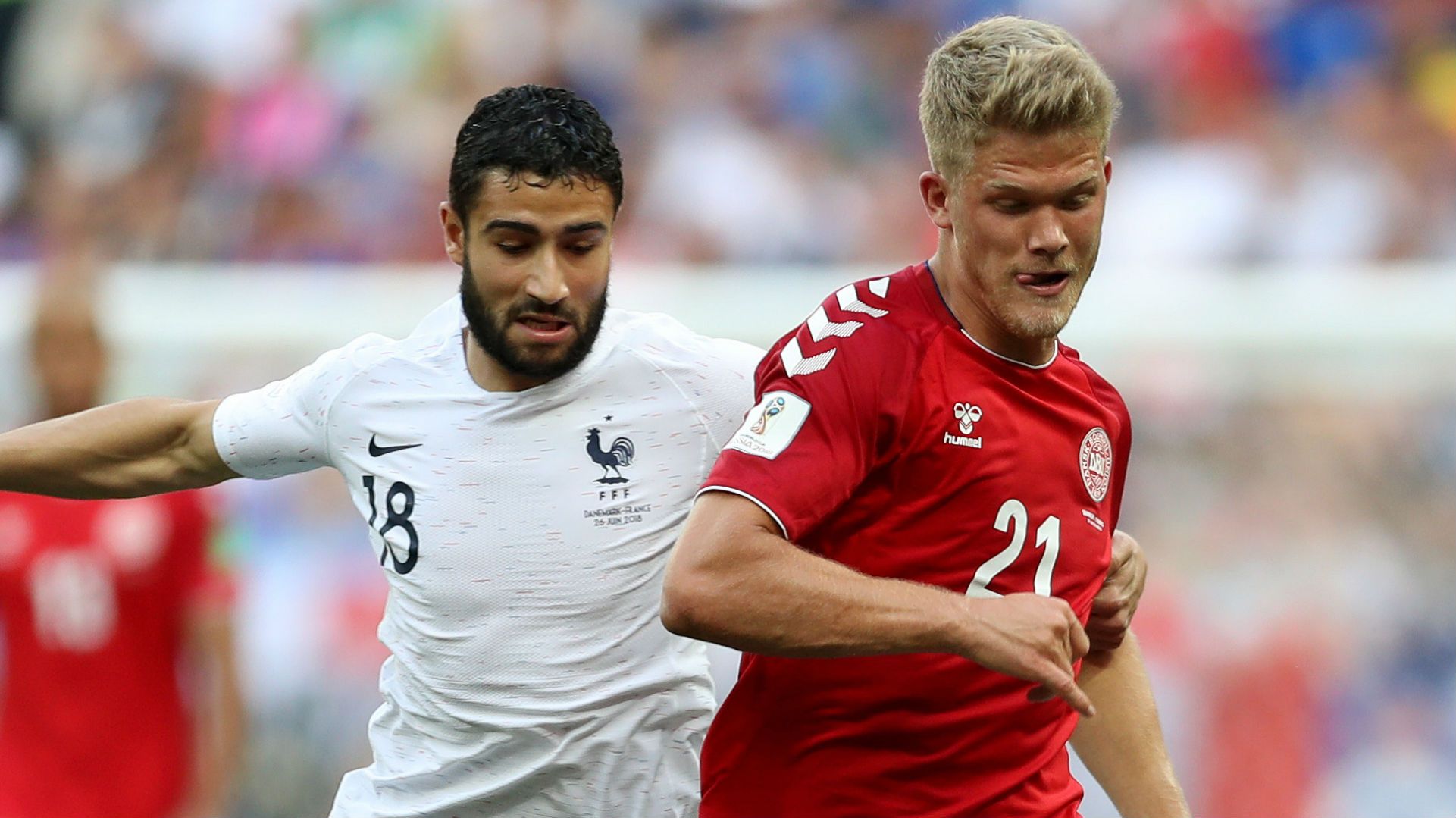 Andreas Cornelius Denmark Nabil Fekir France World Cup