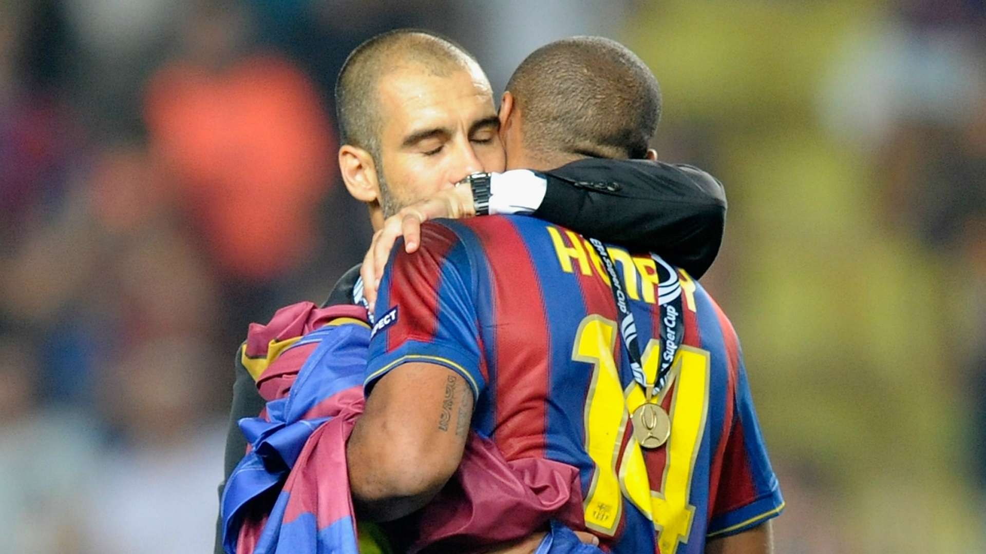 Pep Guardiola and Thierry Henry