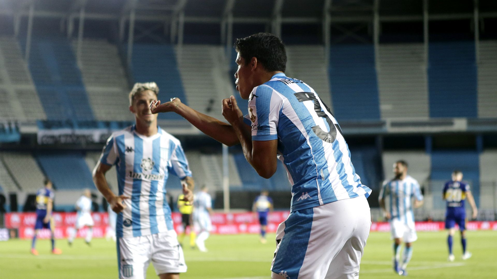 festejo Melgarejo Racing Boca Copa Libertadores 16122020